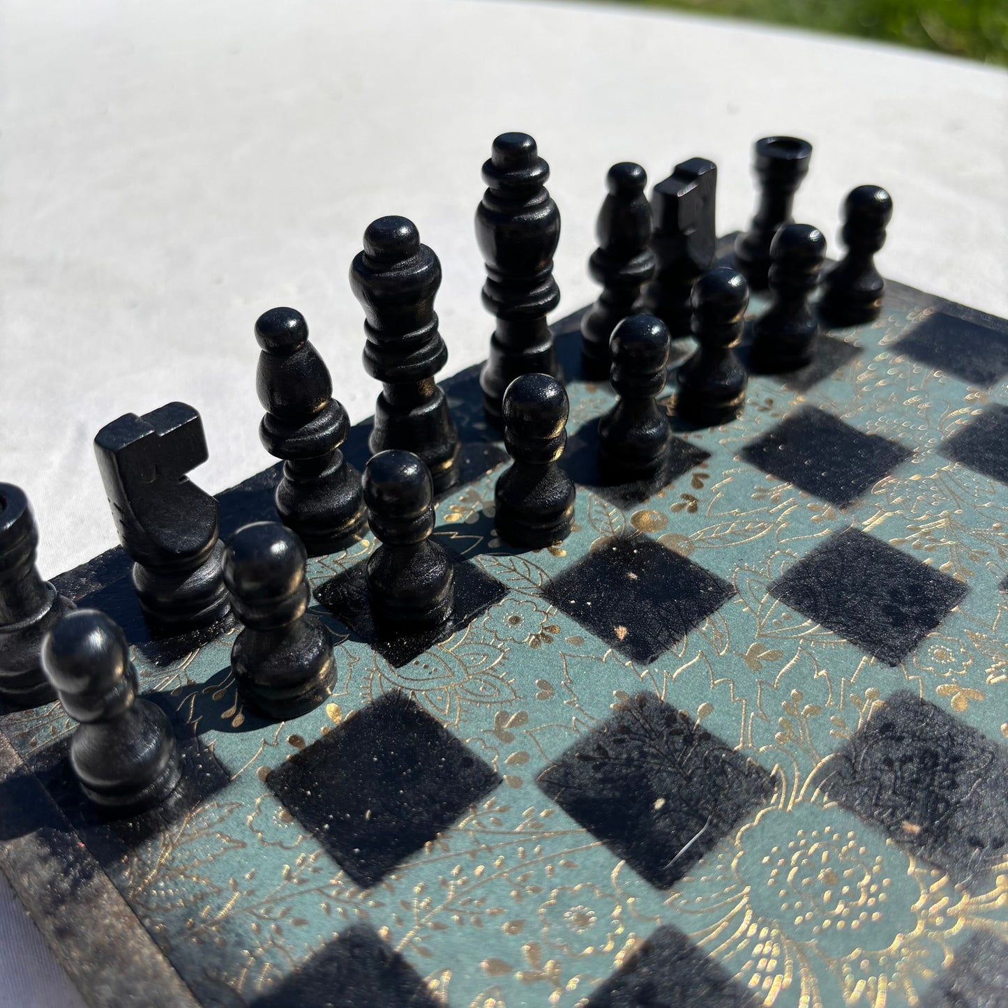 Golden Green - Scrapbook Chess Set
