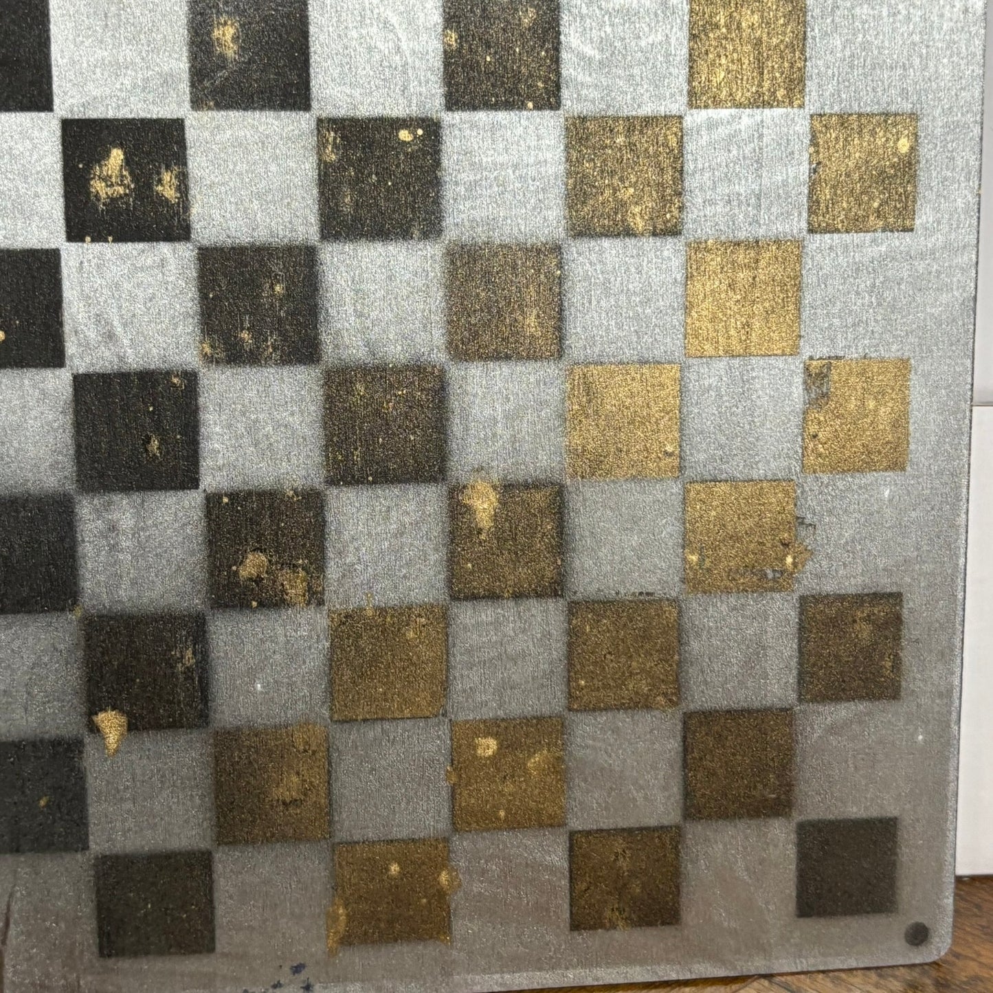 Silver Golden Hue - Painted Thin Wooden Chess Board