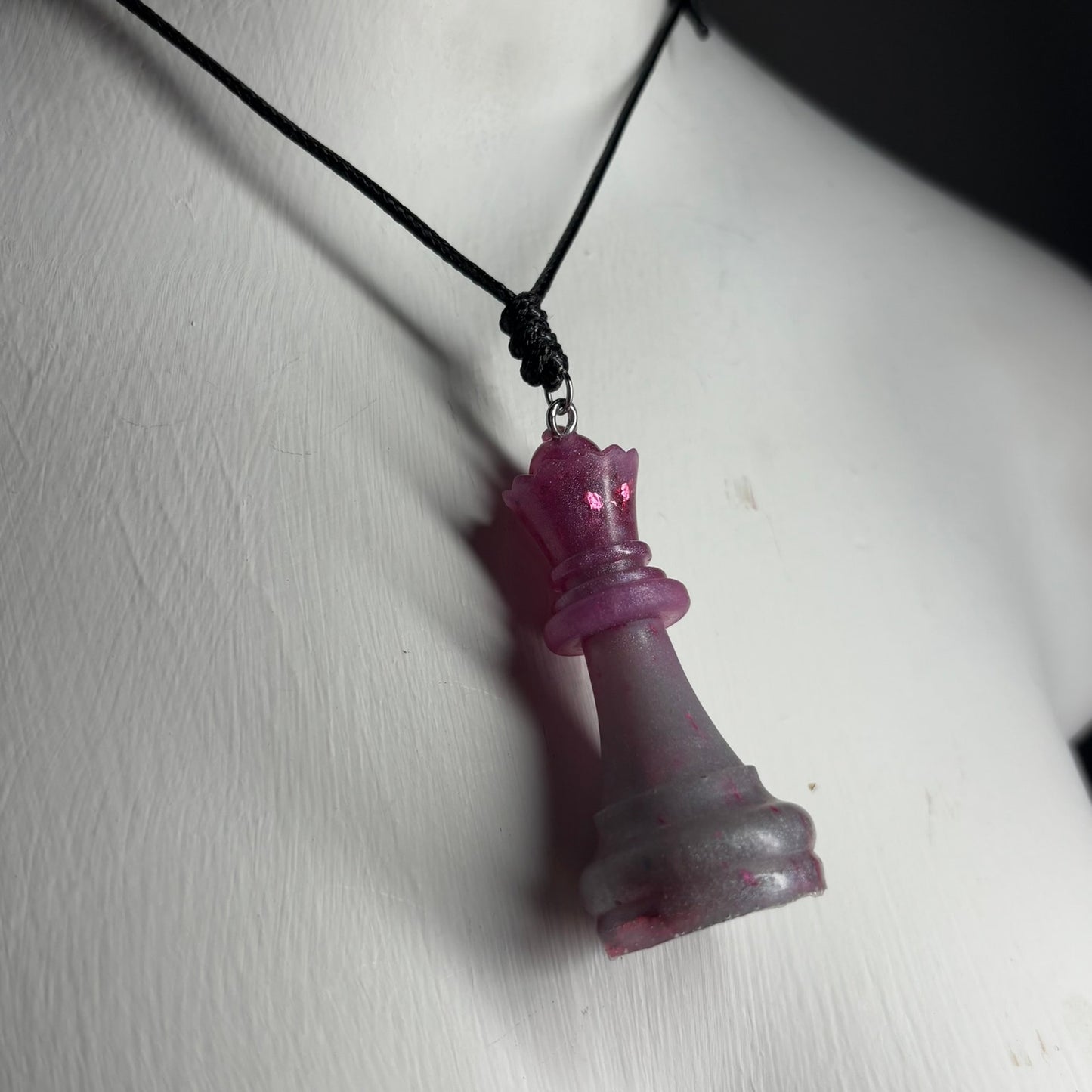 Purple Crystal Queen - Handmade Resin Chess Necklace