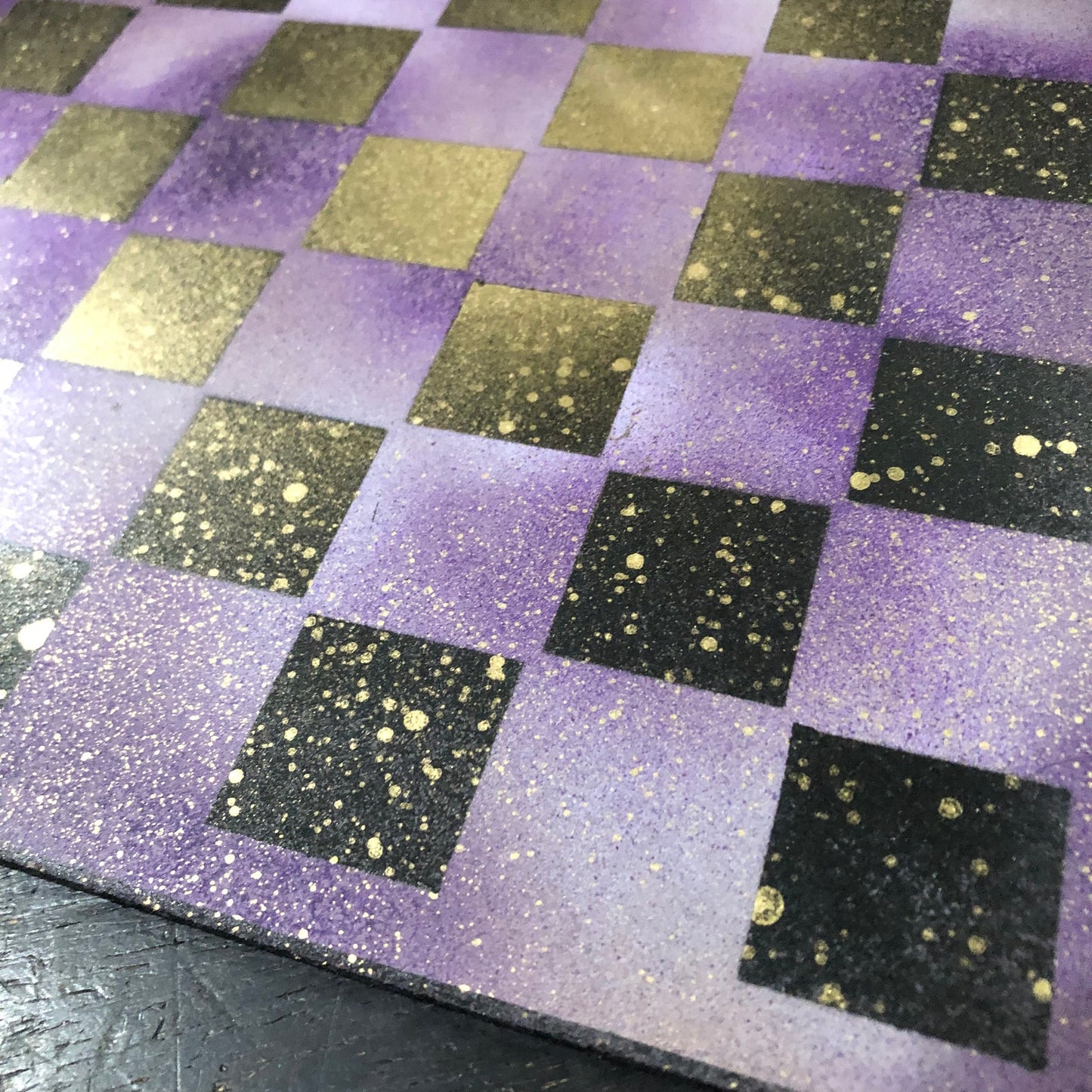 Golden Purple Galaxy - Painted Chess Set