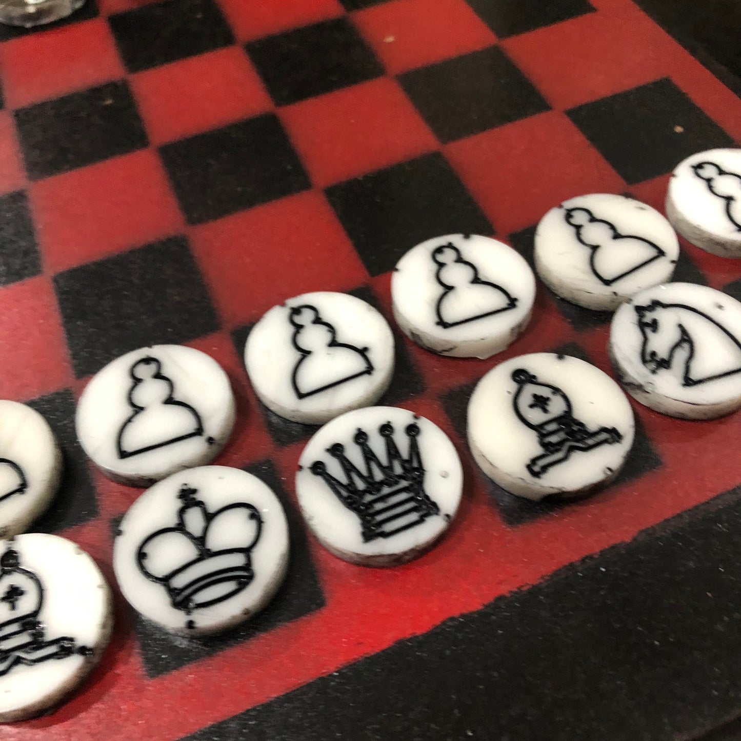 Black & Red - Painted Chess Set