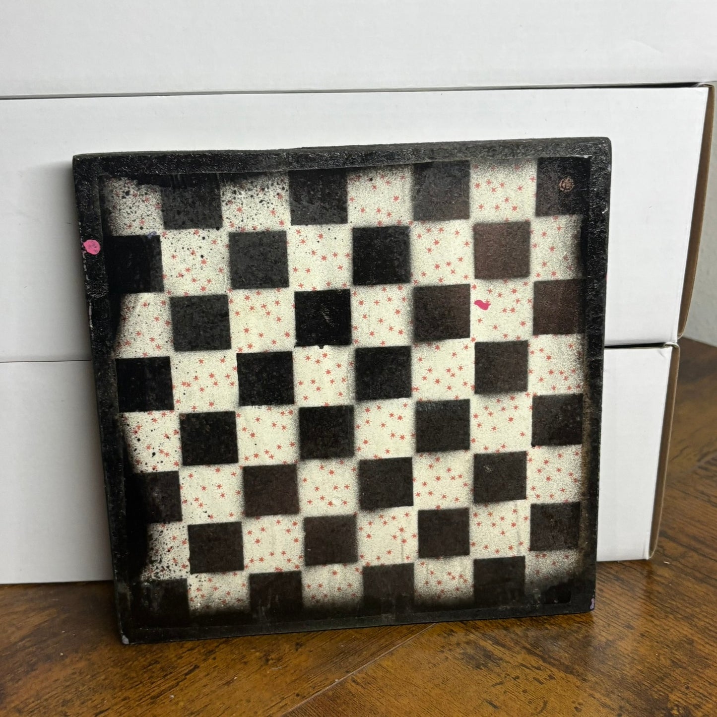 Lime Green Pink - Painted Double Sided Chess Board