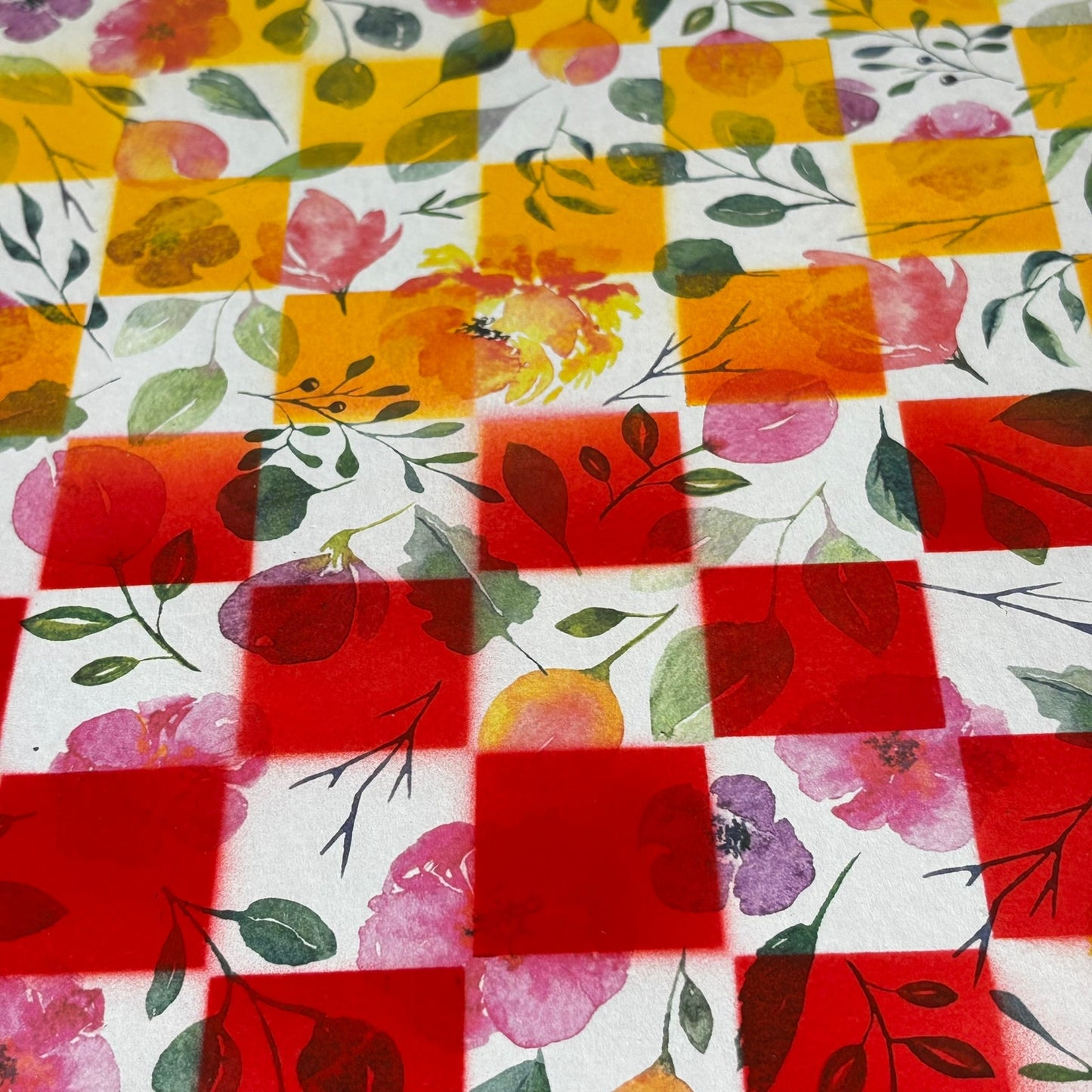 Fiery Opal Flowers - Scrapbook Chess Set