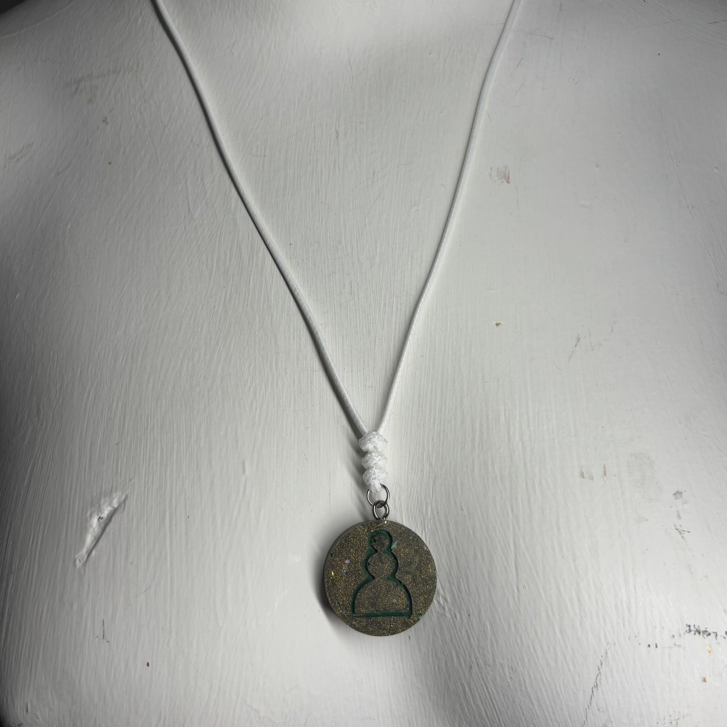 Luxury Green Pawn - Handmade Resin Chess Necklace