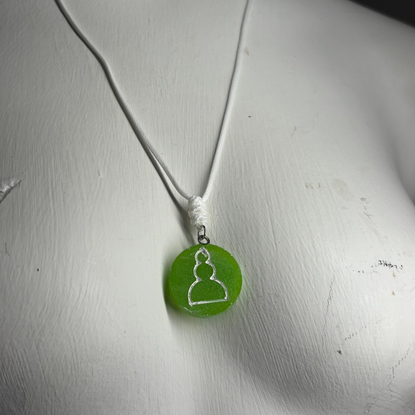 Green Pawn - Handmade Resin Chess Necklace