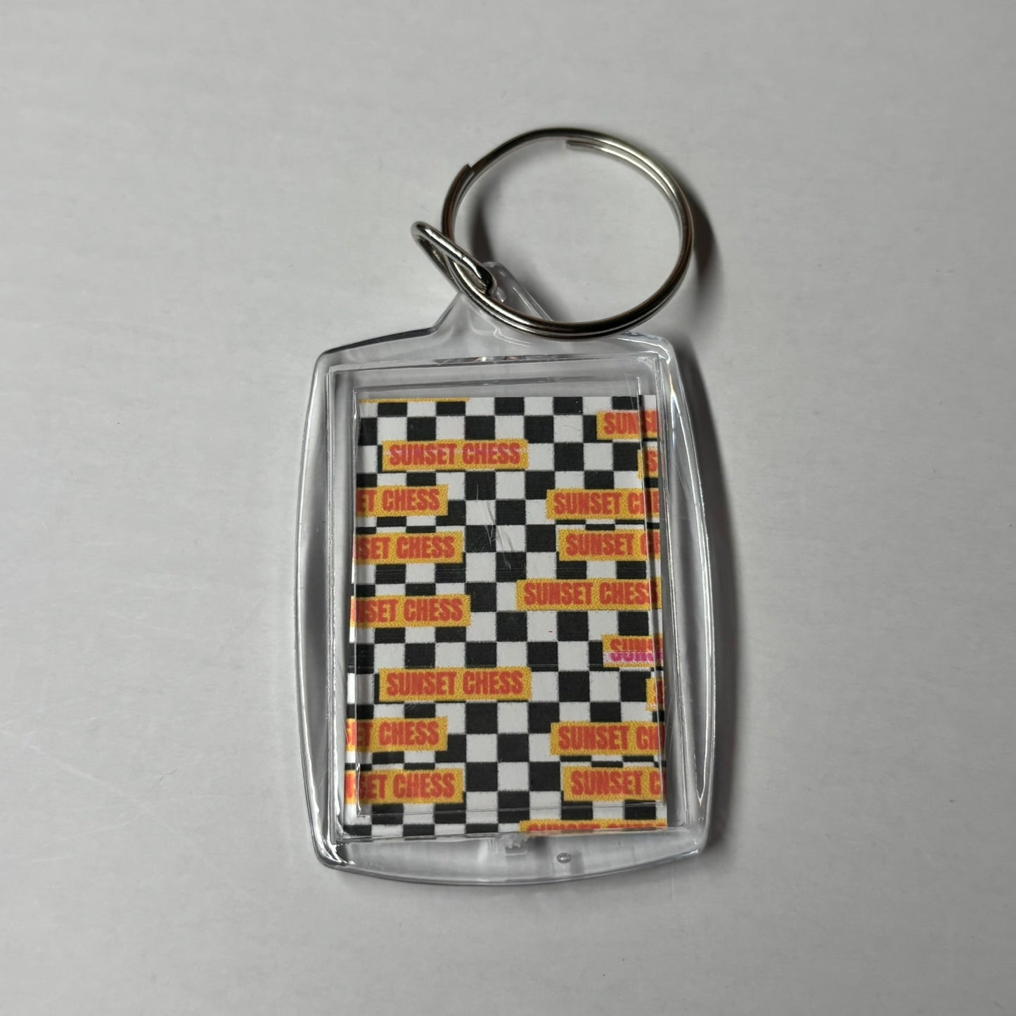 Game Of Bears - Sunset Chess Photo Keychain