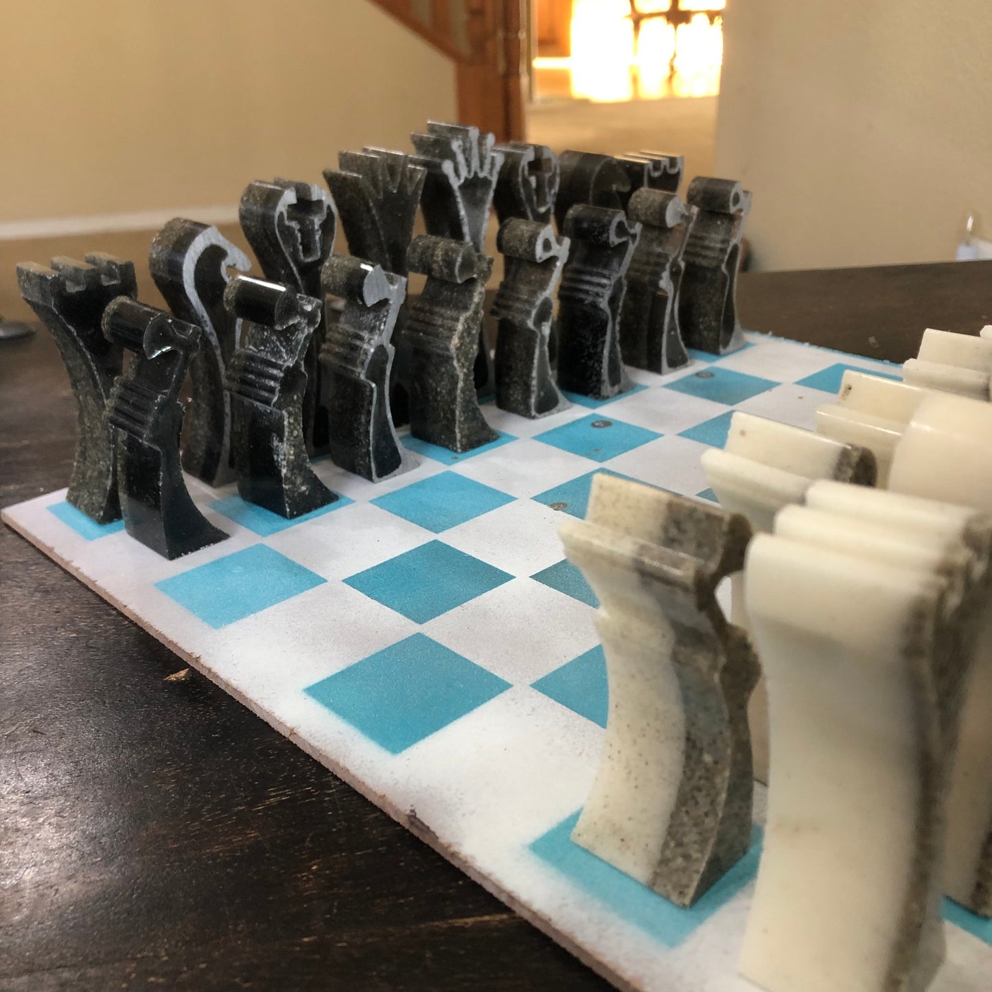 Royal Ice Blue - Painted Chess Set