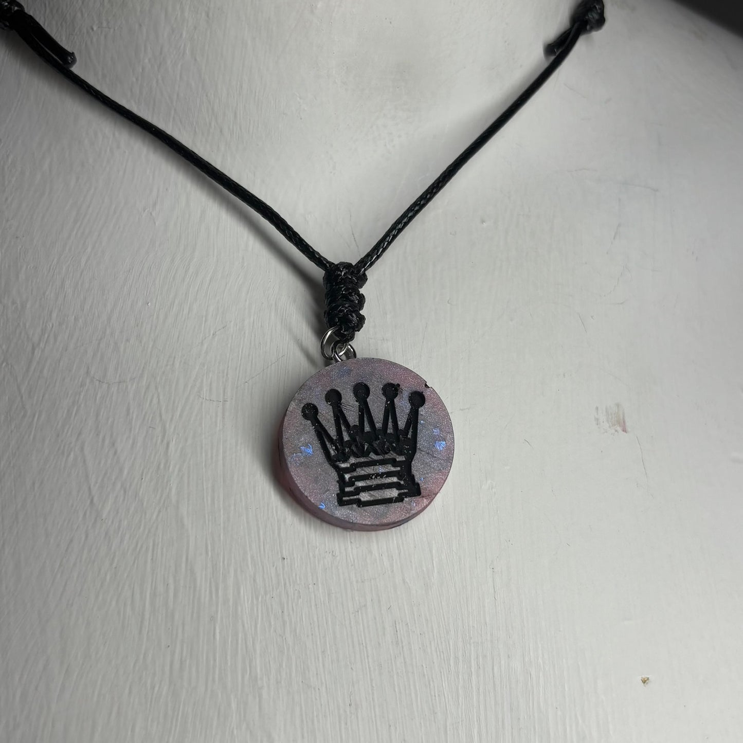Dark Purple Queen - Handmade Resin Chess Necklace