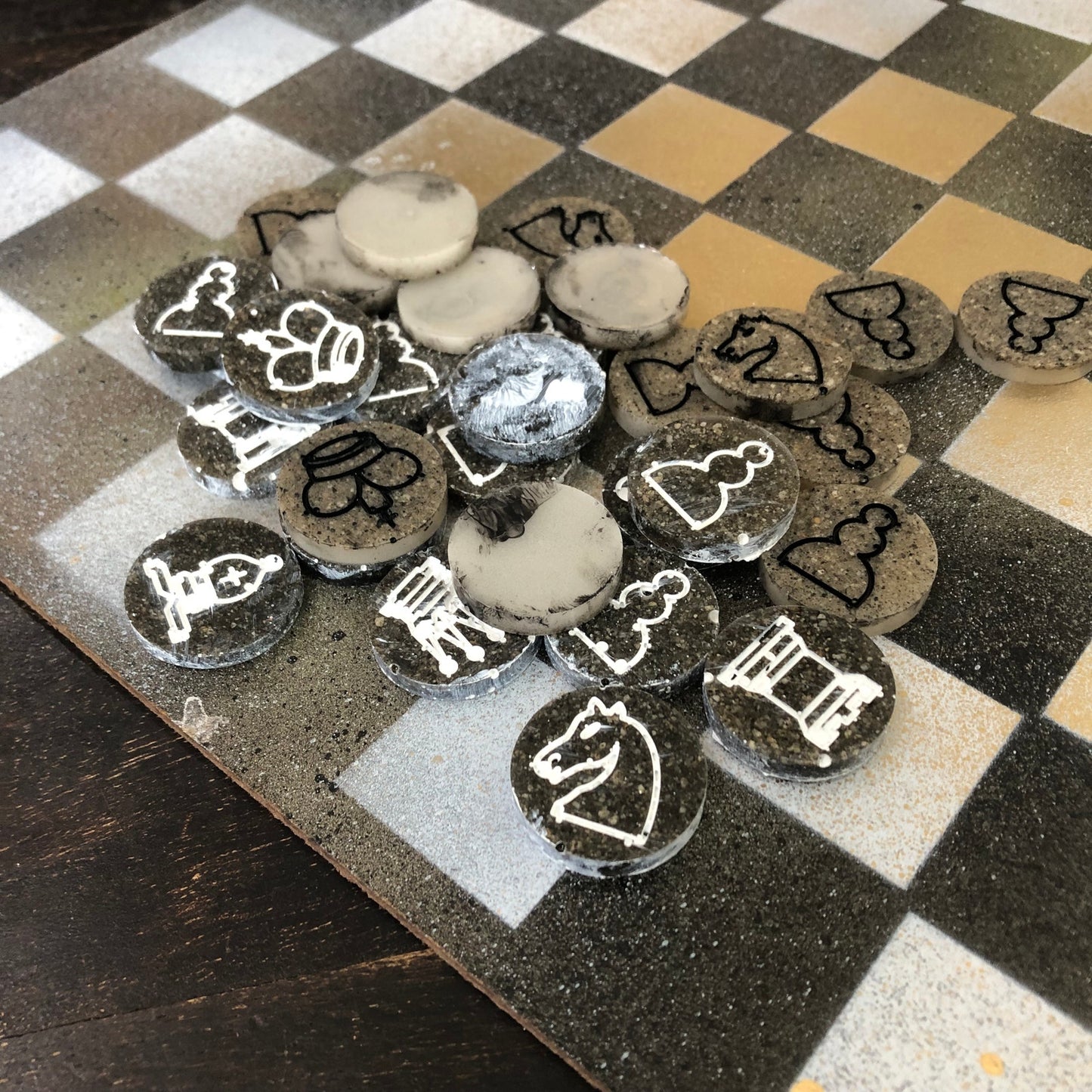 Golden Brown - Painted Chess Set