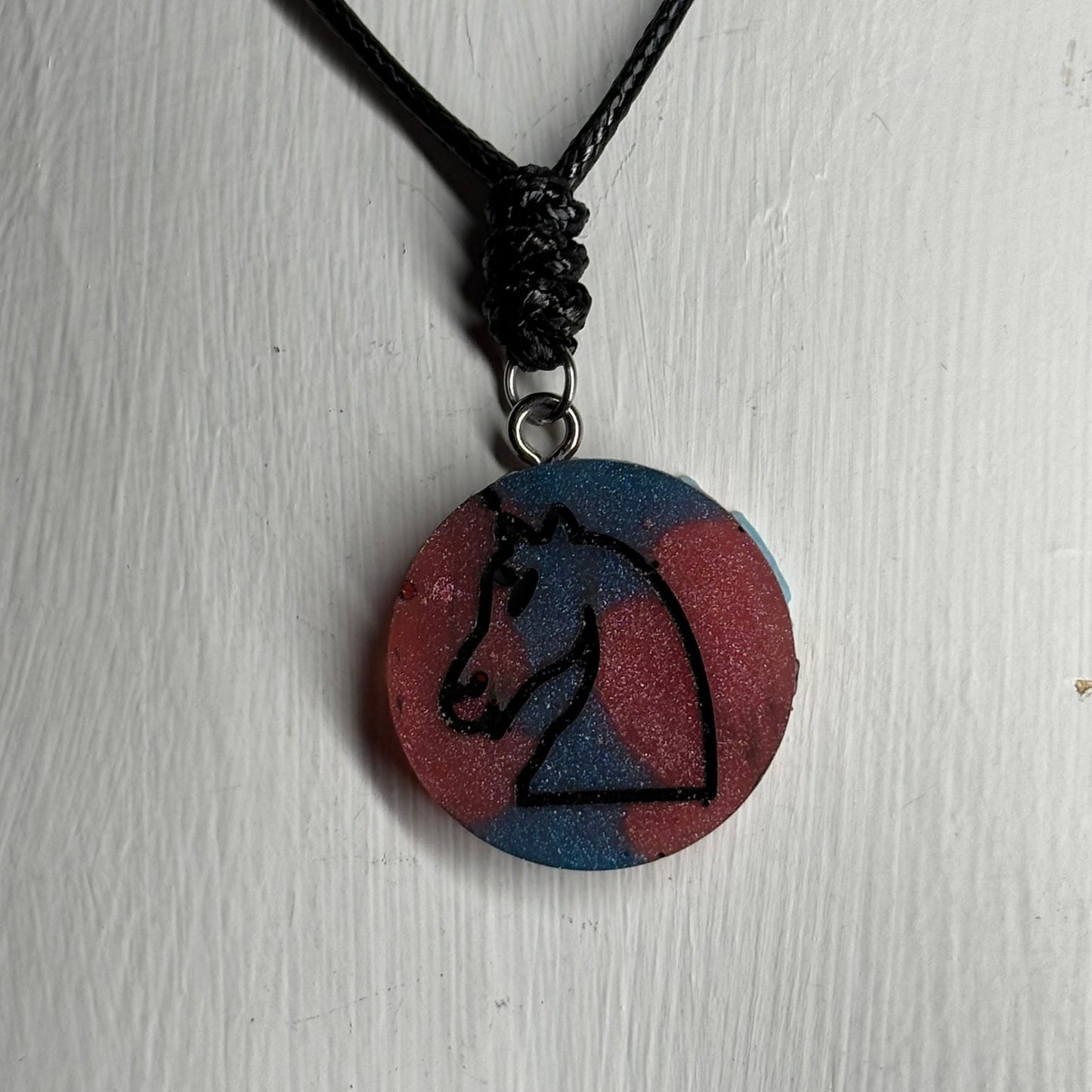 Dark Knight Enmeshment - Handmade Resin Chess Necklace