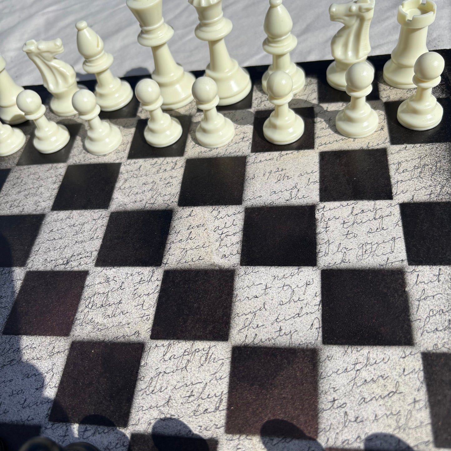 Cursive Writing - Scrapbook Chess Set