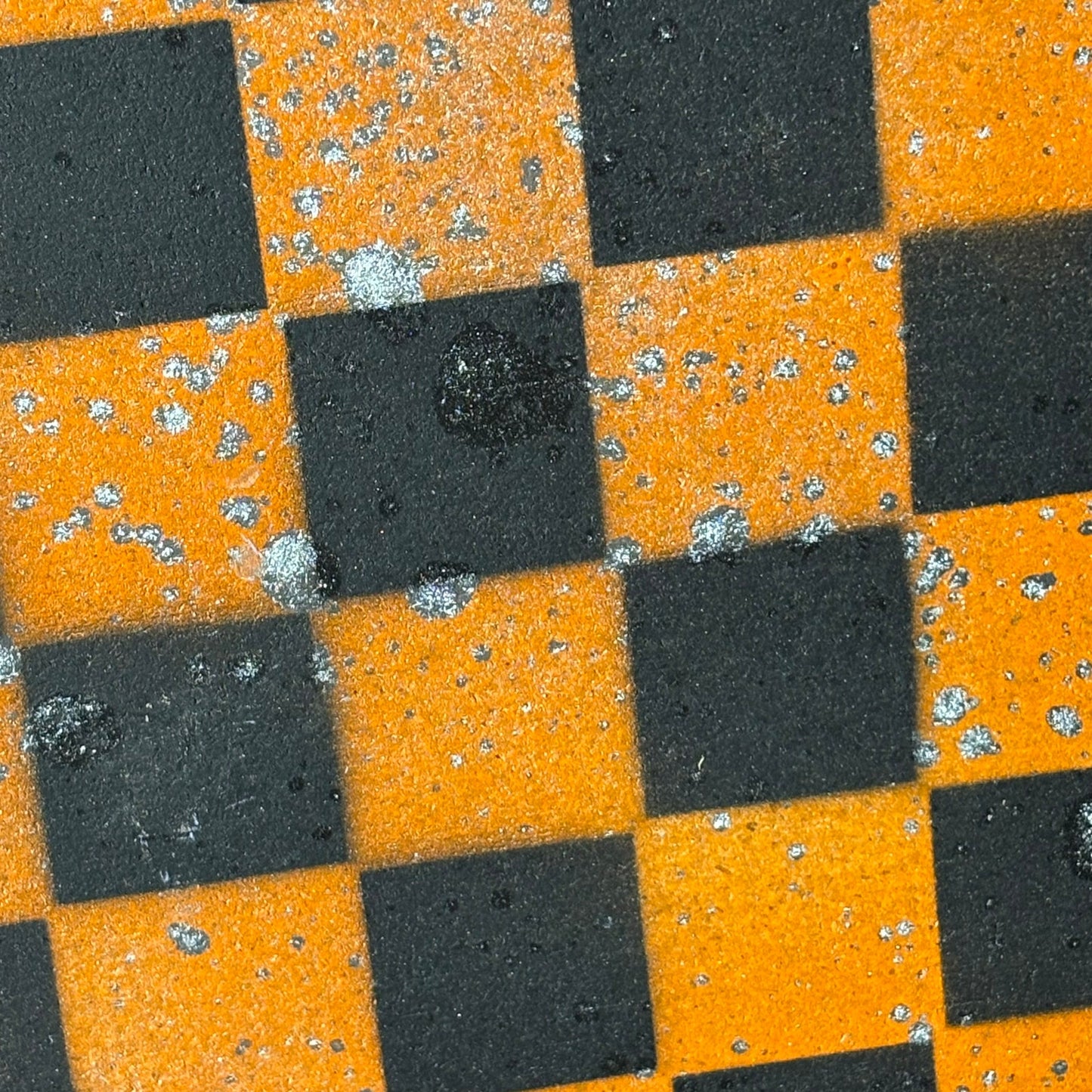 Orange & Black - Painted Chess Board