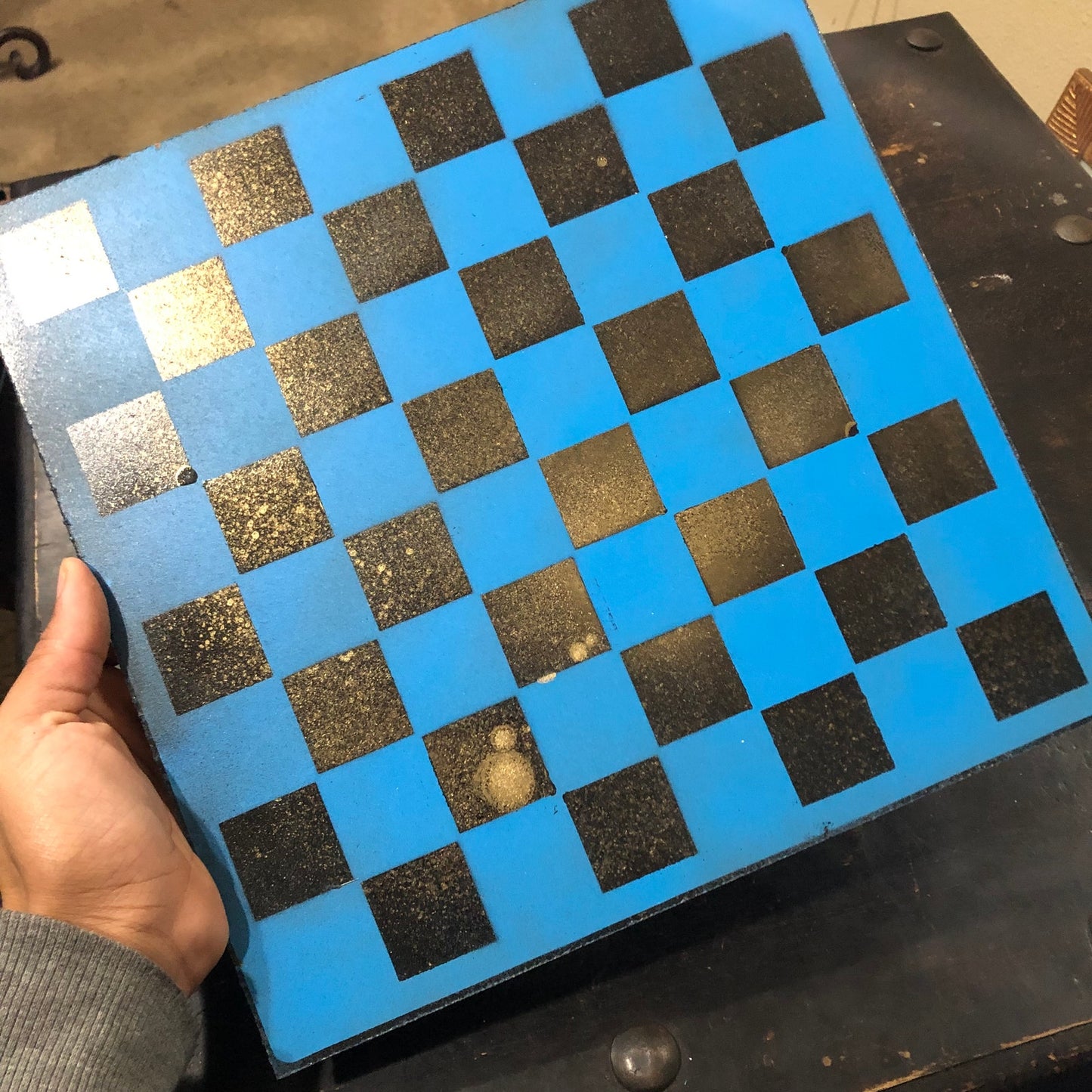 Golden Blue - Painted Chess Set