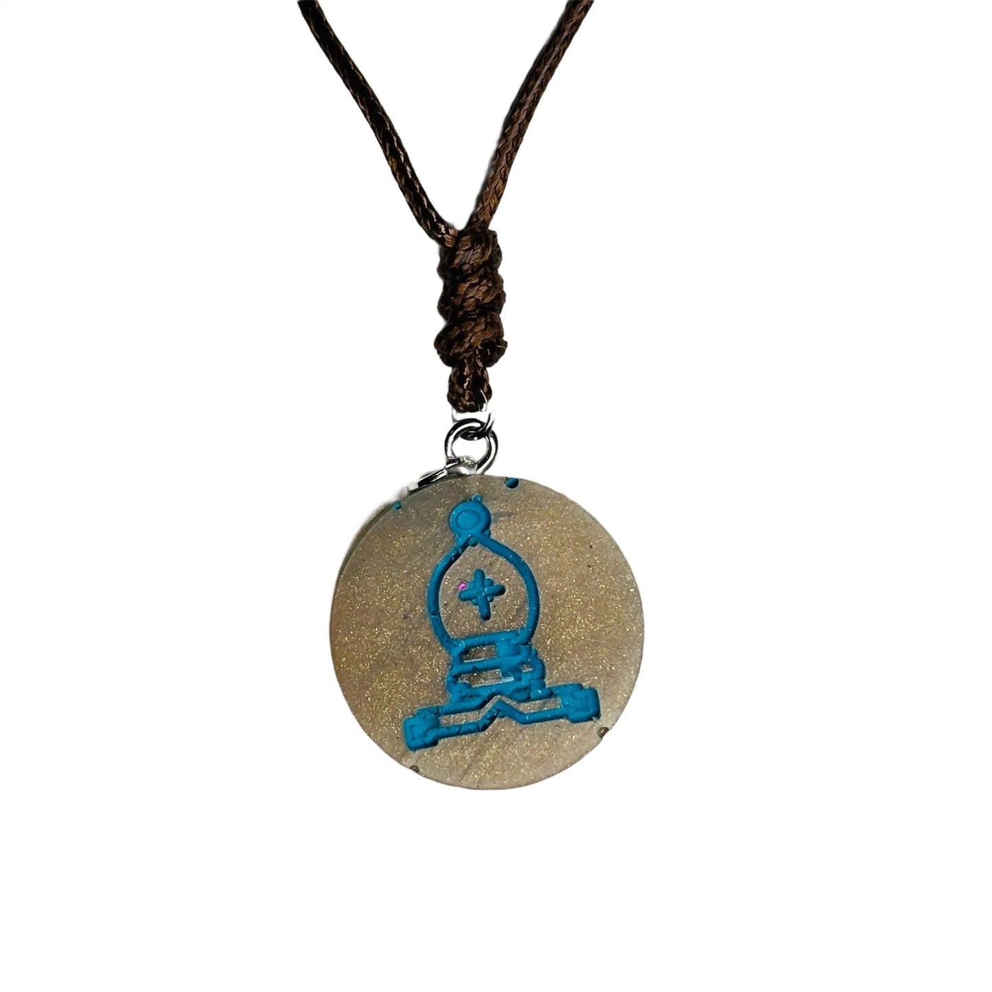 🎁 Blue Print Bishop - Handmade Resin Chess Necklace (100% off)