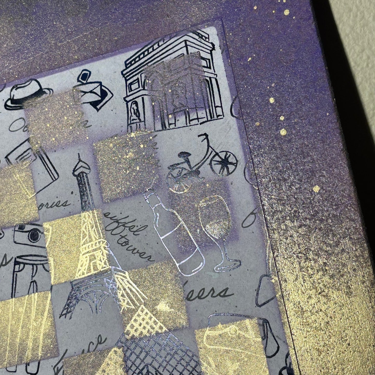 Golden Purple Pop Images - Large Scrapbook Chess Board