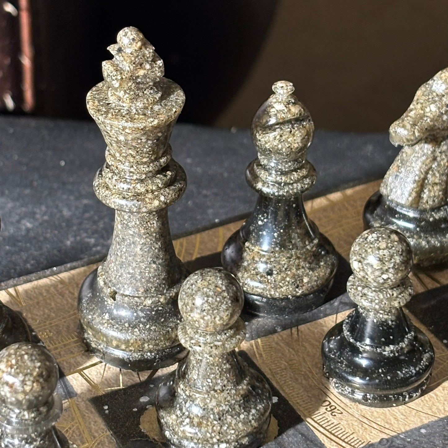 Vintage Golden Brown - Scrapbook Chess Set