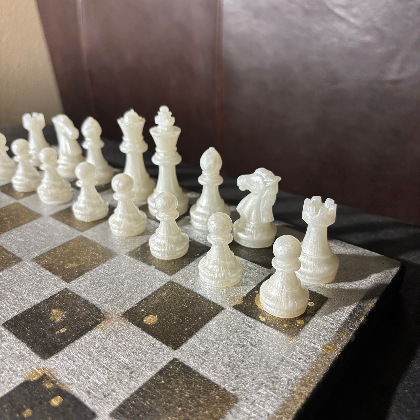 Silver Chrome Gold - Painted Chess Set