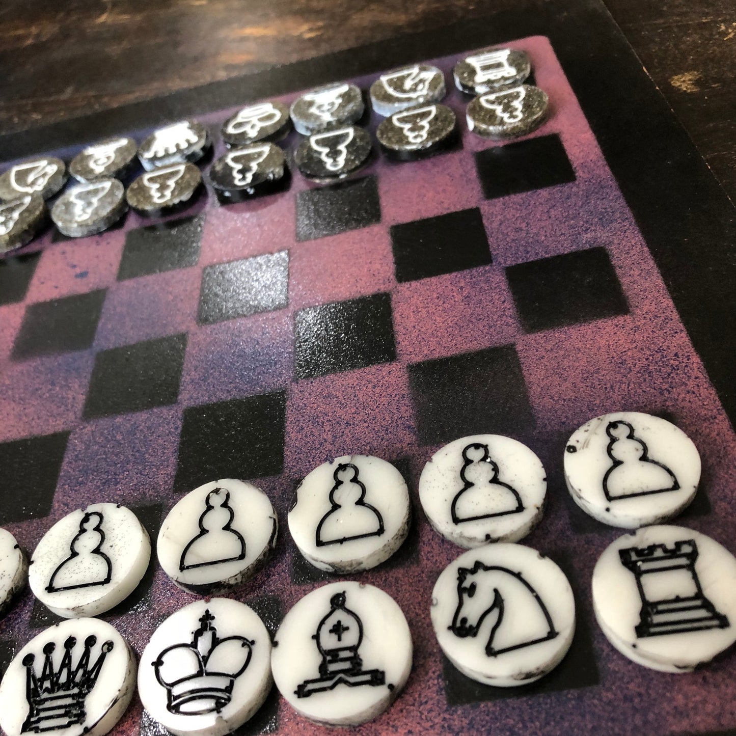 Purple Void - Painted Chess Set