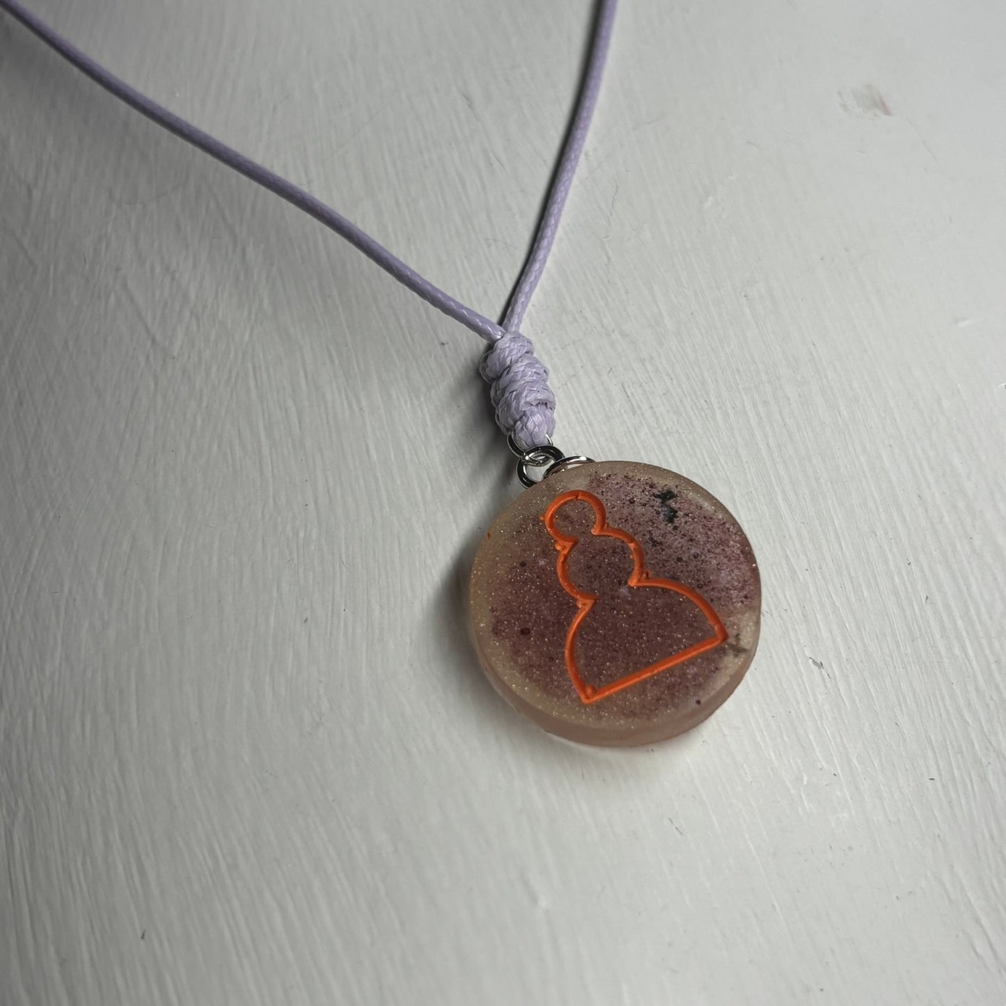 Vintage Orange Pawn - Handmade Resin Chess Necklace