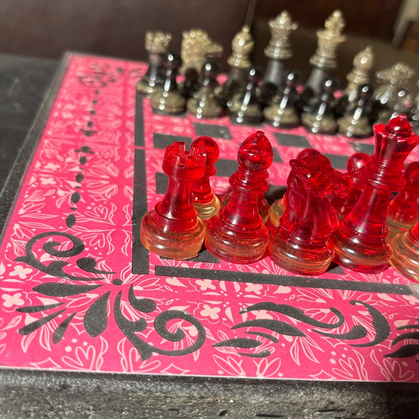 Royal Red - Scrapbook Chess Set
