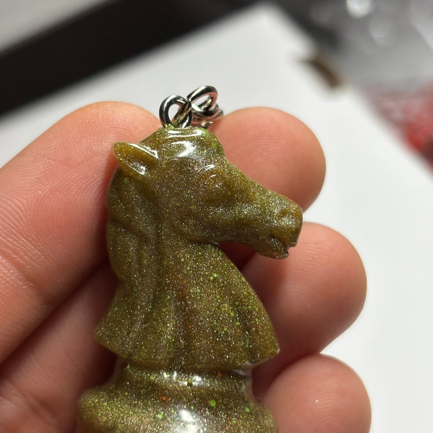 Dirty Green Knight - Handmade Resin Keychain