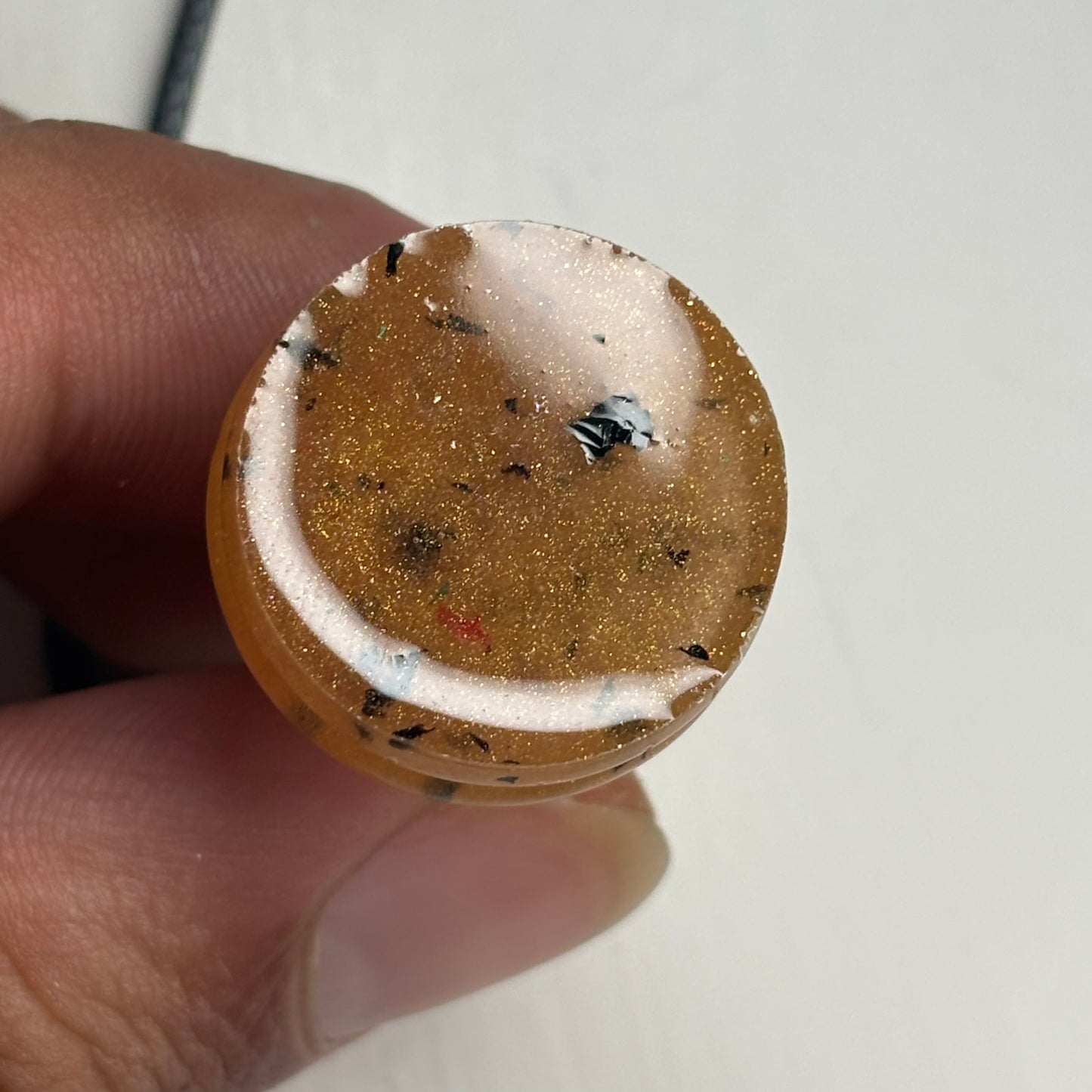 Spotted Gold Pawn - Handmade Resin Chess Necklace