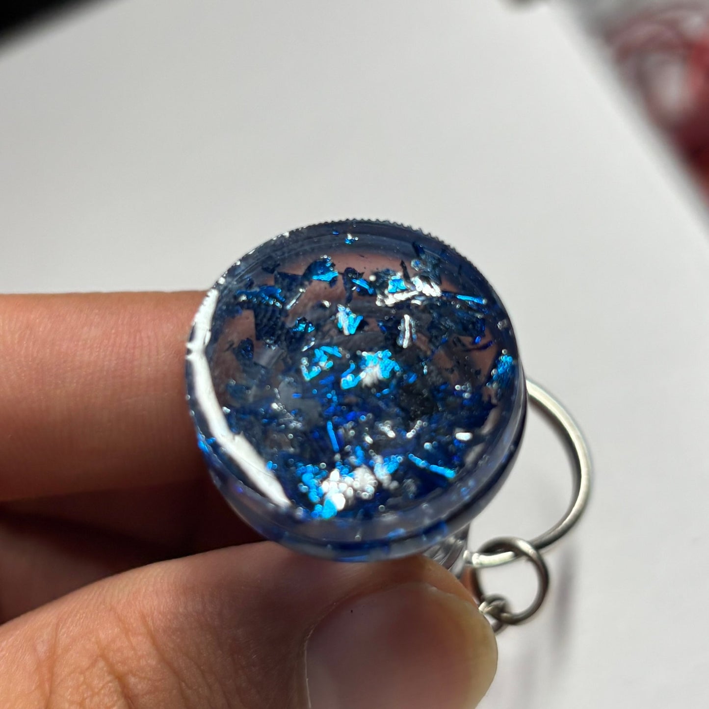 Blue Ice Rook - Handmade Resin Keychain