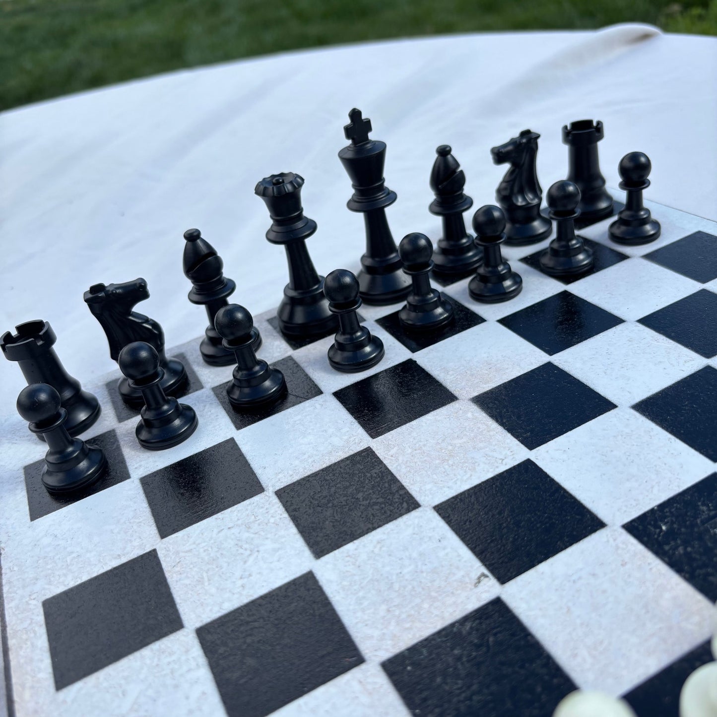 White & Black - Painted Chess Set