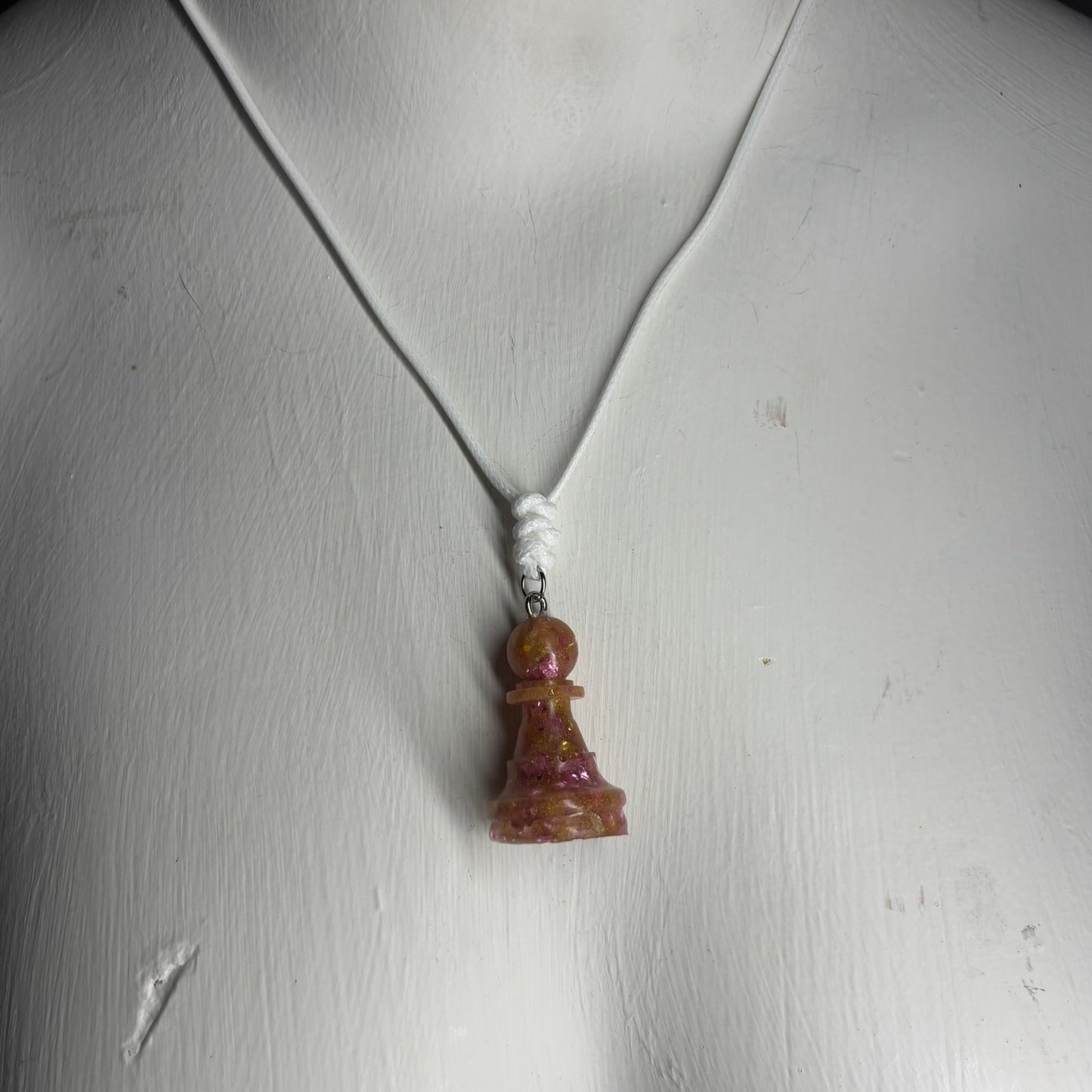Royal Crystal Pawn - Handmade Resin Chess Necklace