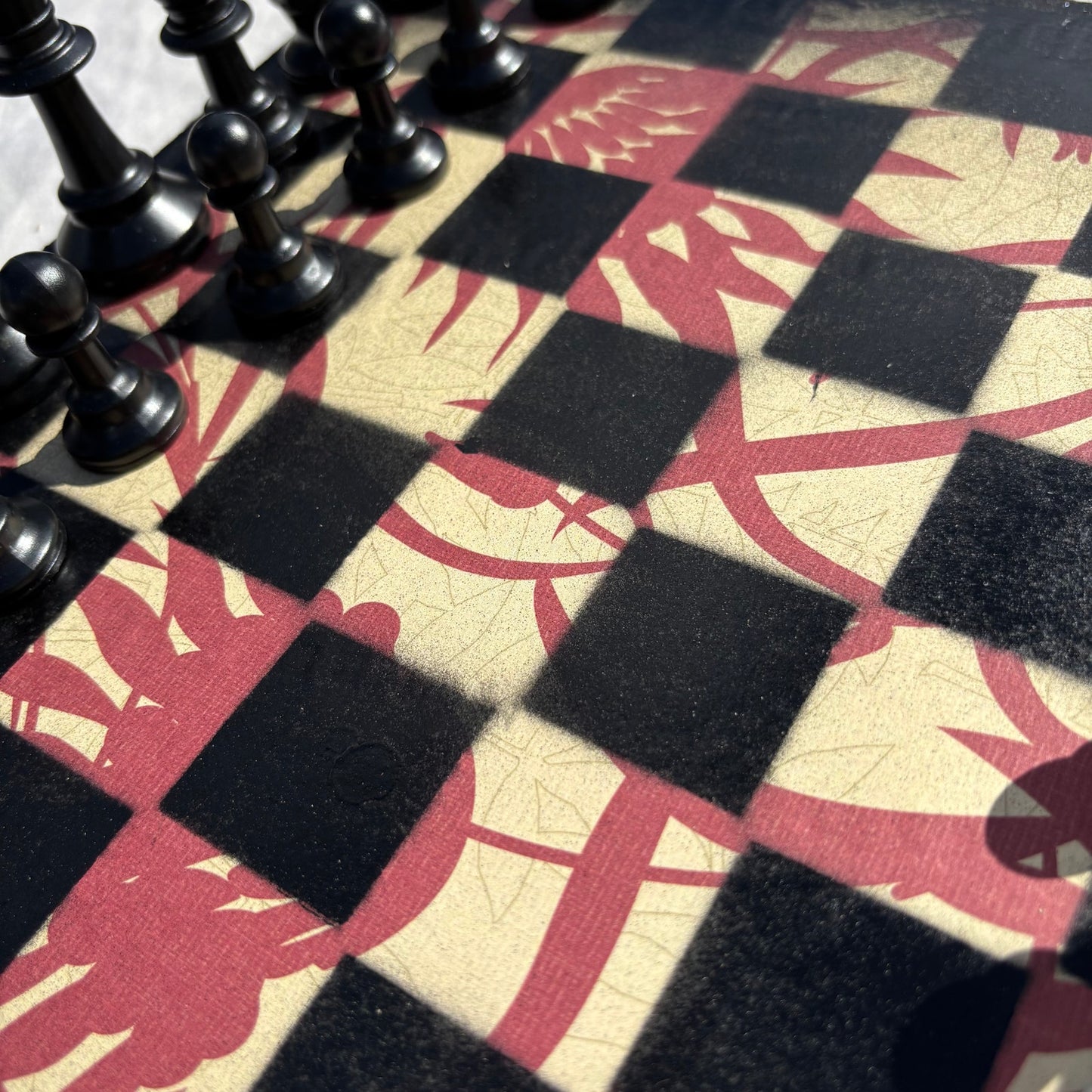 Classic Flower Pattern - Scrapbook Chess Set