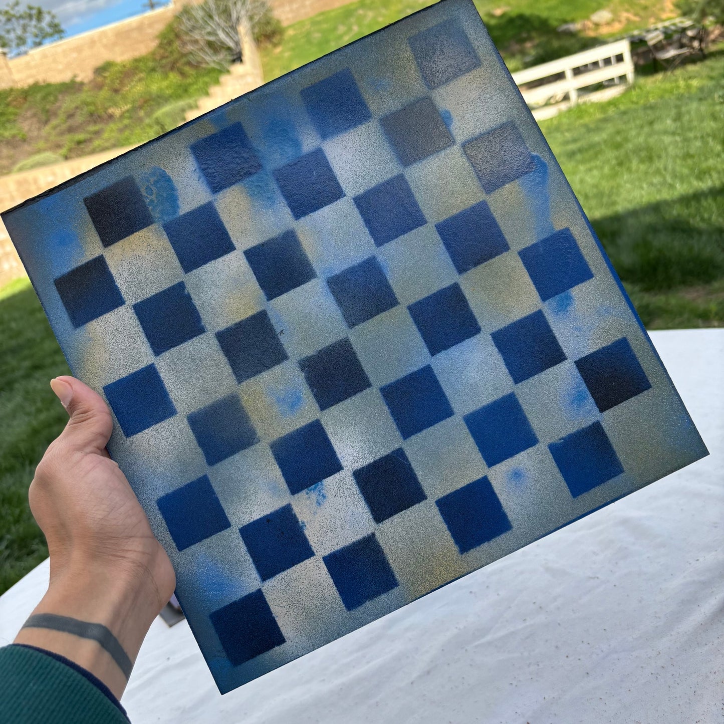 Smooth Blue - Painted Chess Set