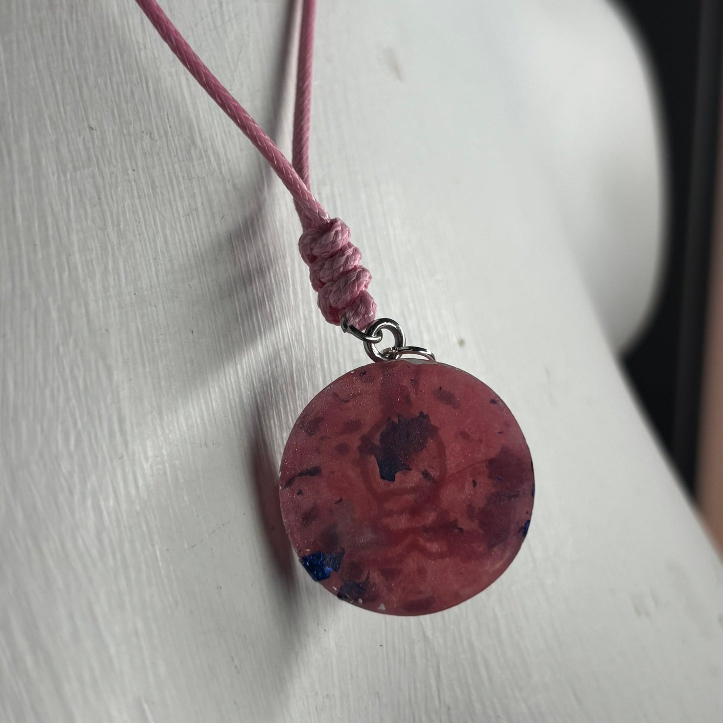 Pink Bishop - Handmade Resin Chess Necklace