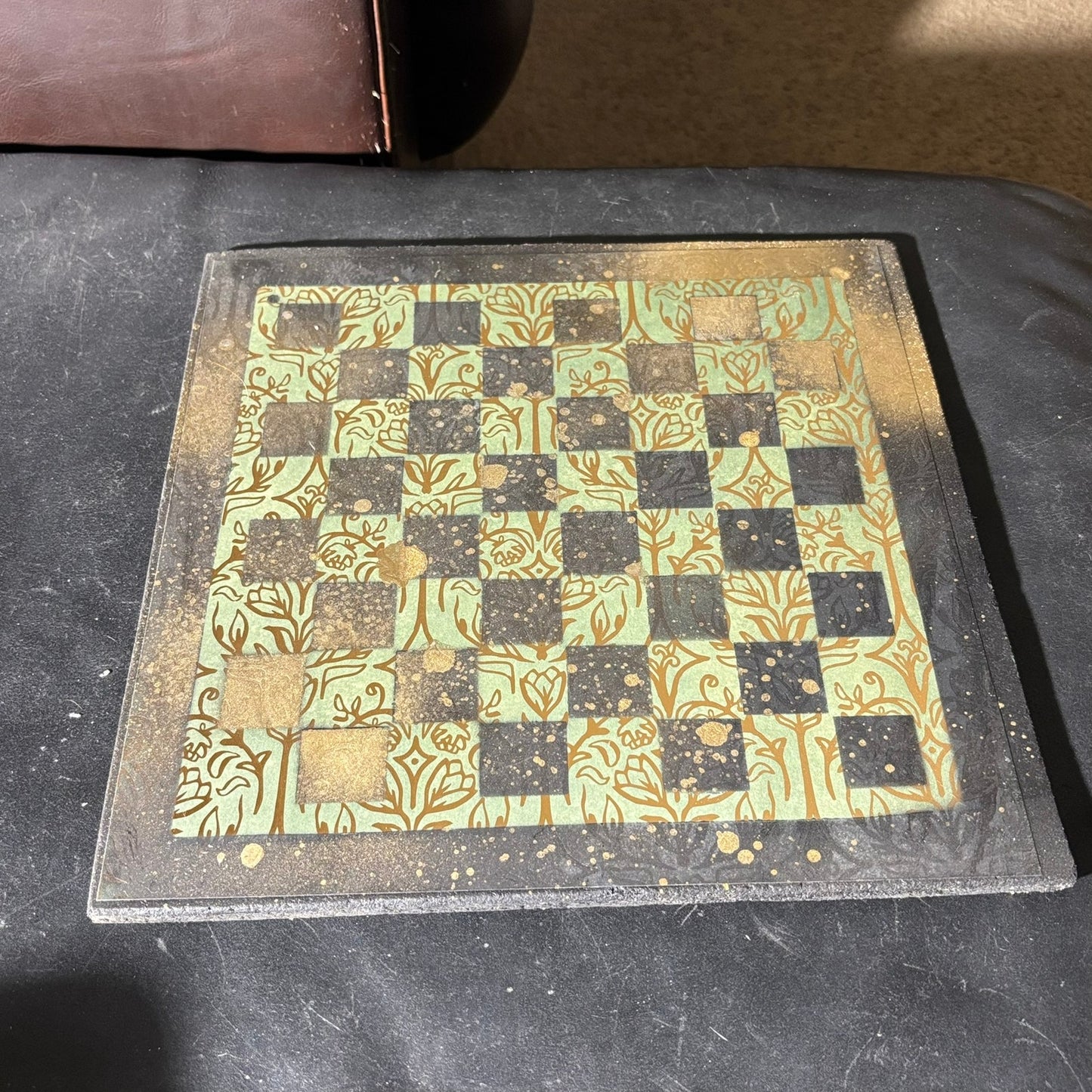 Golden Vintage Green - Scrapbook Chess Set