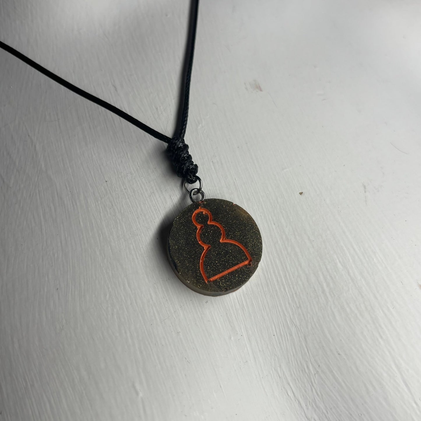 Dark Green Pawn - Handmade Resin Chess Necklace
