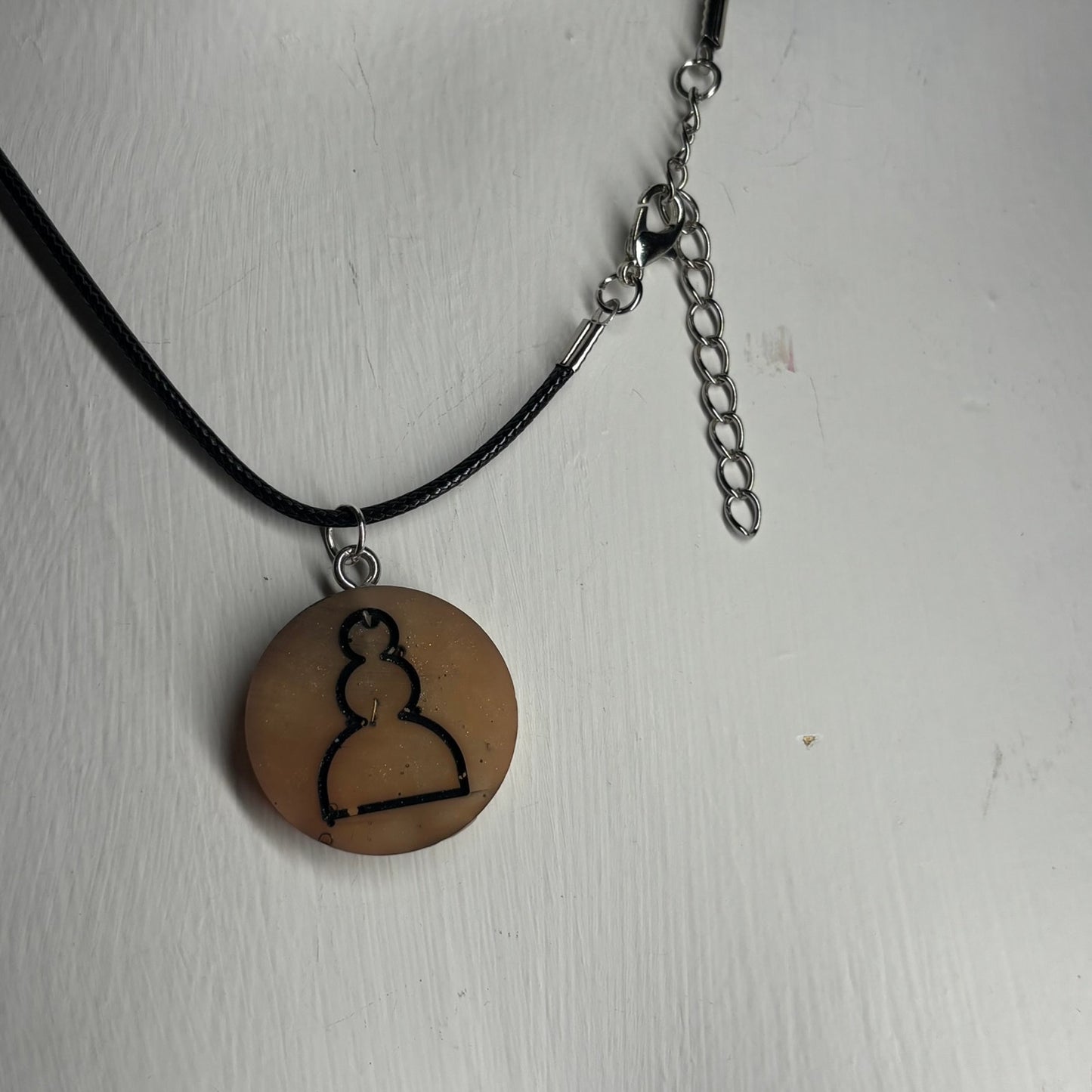Rust Pawn - Handmade Resin Chess Necklace