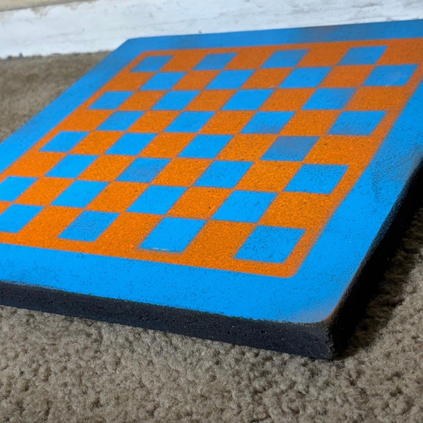 Orange & Blue - Painted Chess Board