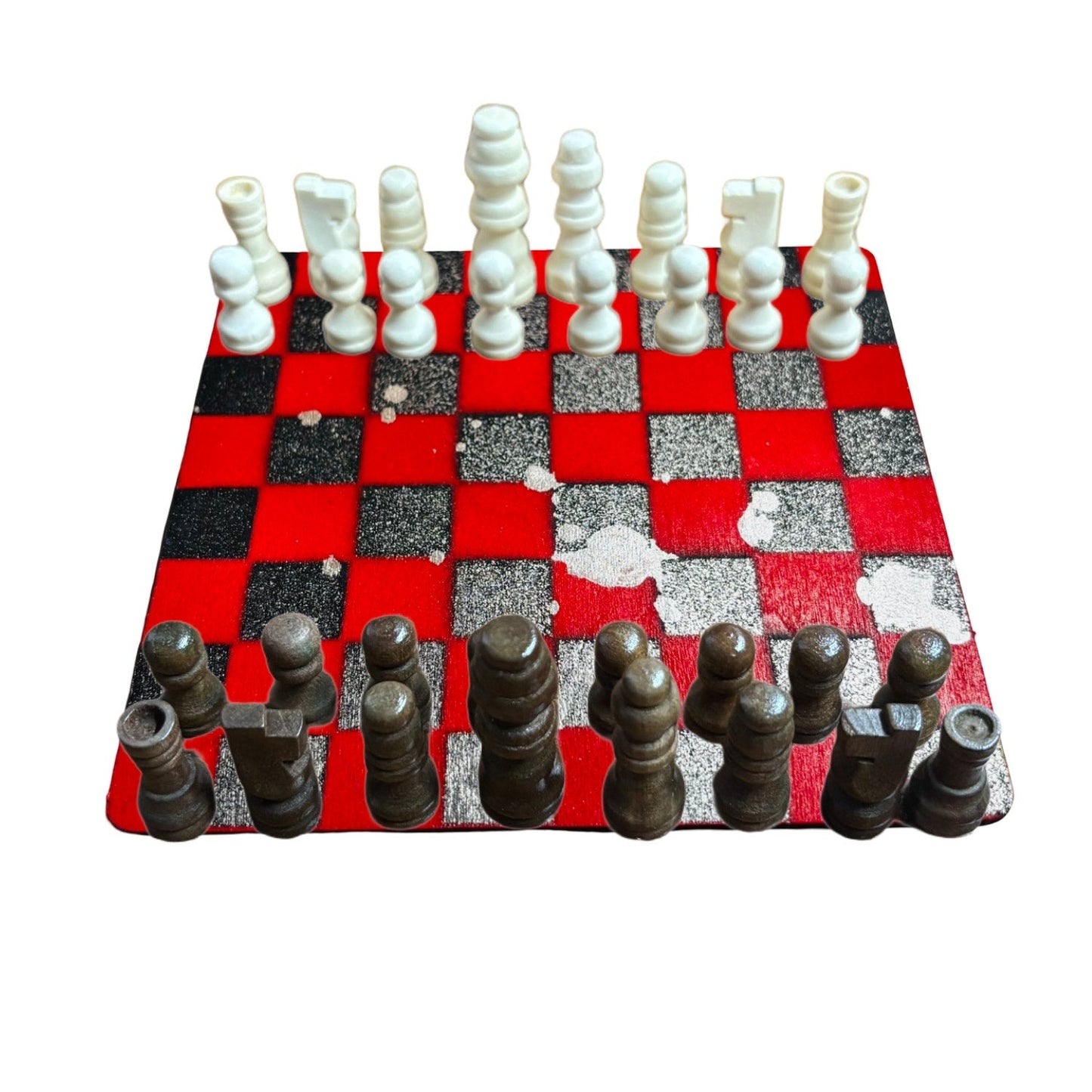 🎁 Red Black Chrome - Mini Chess Set (100% off)