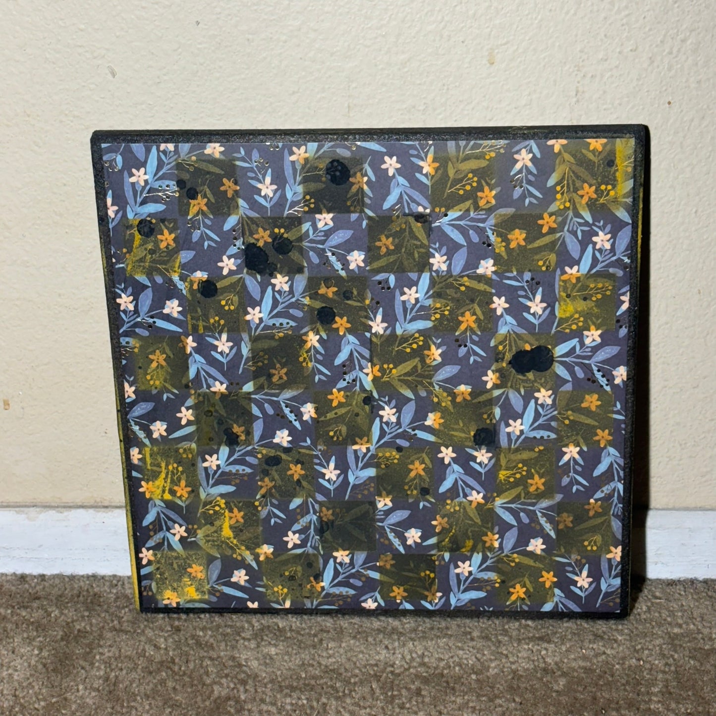 Messy Yellow - Scrapbook Chess Board