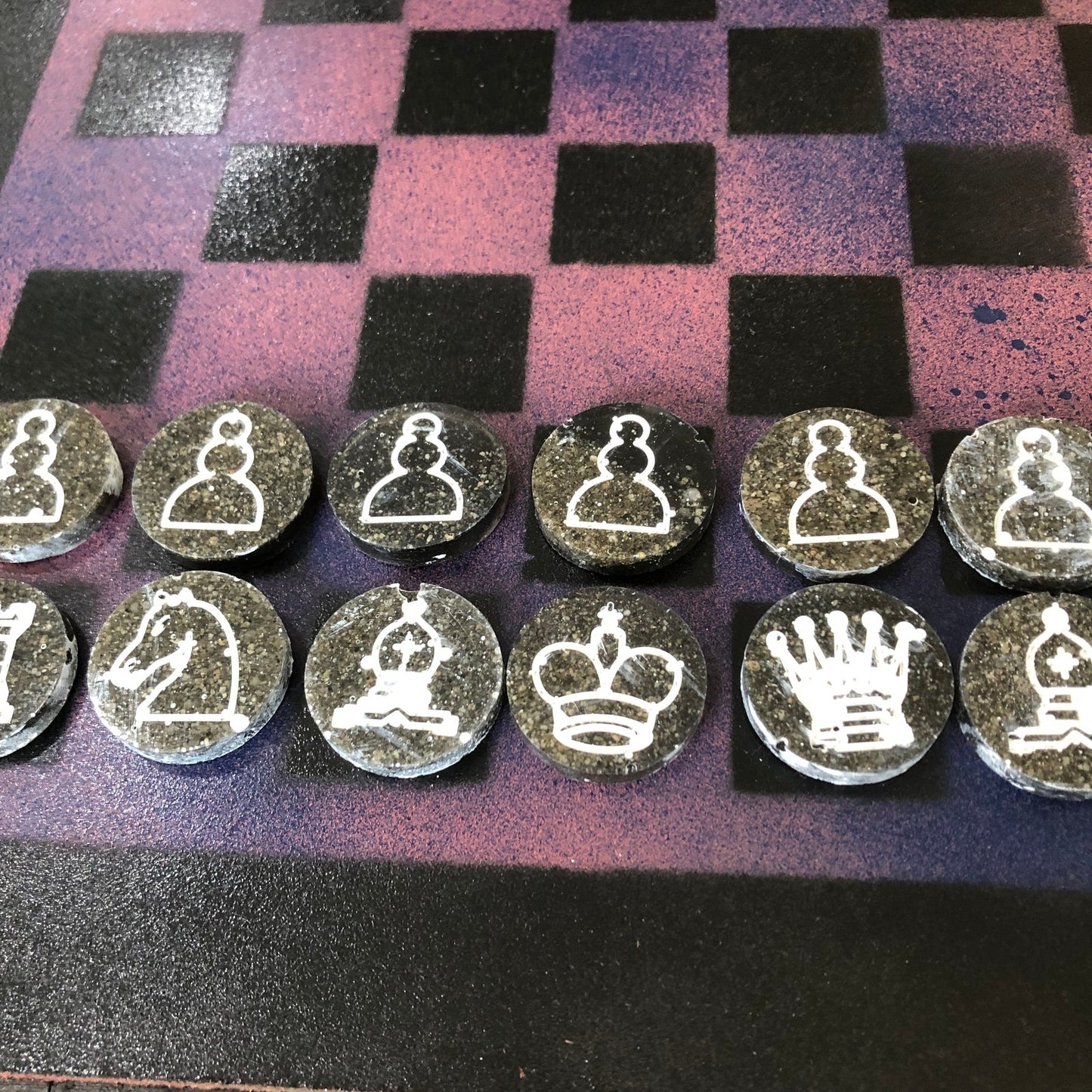 Purple Void - Painted Chess Set