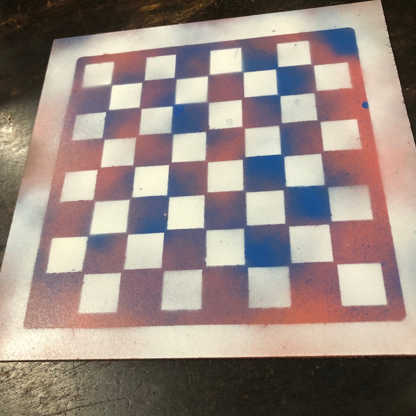 Peach Blue Mix - Painted Chess Set