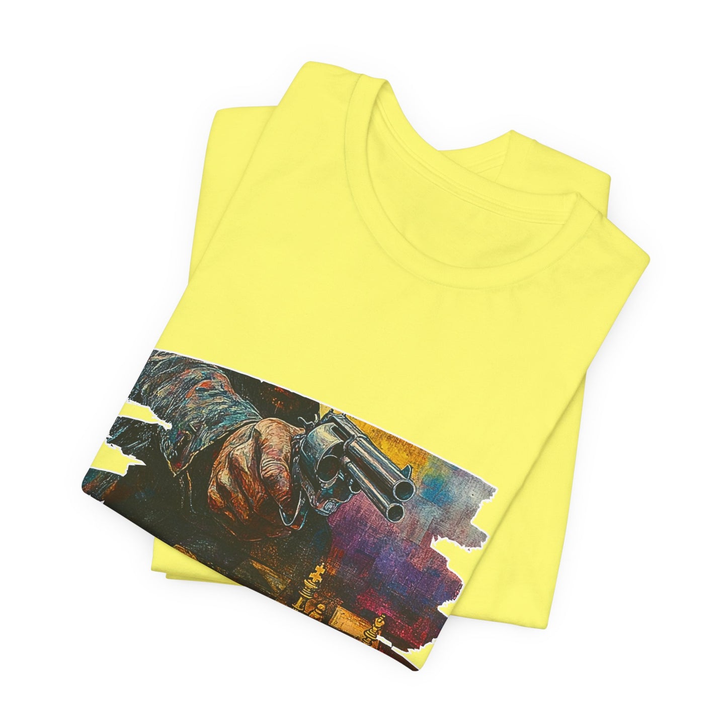 Cowboy Shootout - Yellow Chess T Shirt