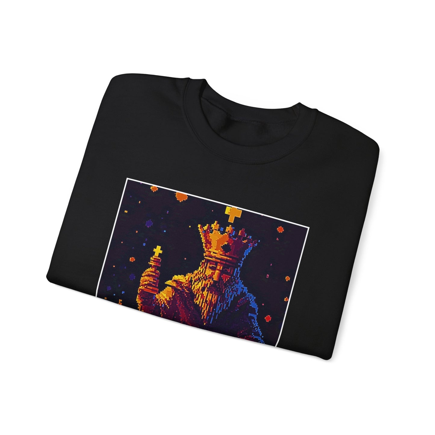 Pixel King - Black Chess Crewneck Sweater