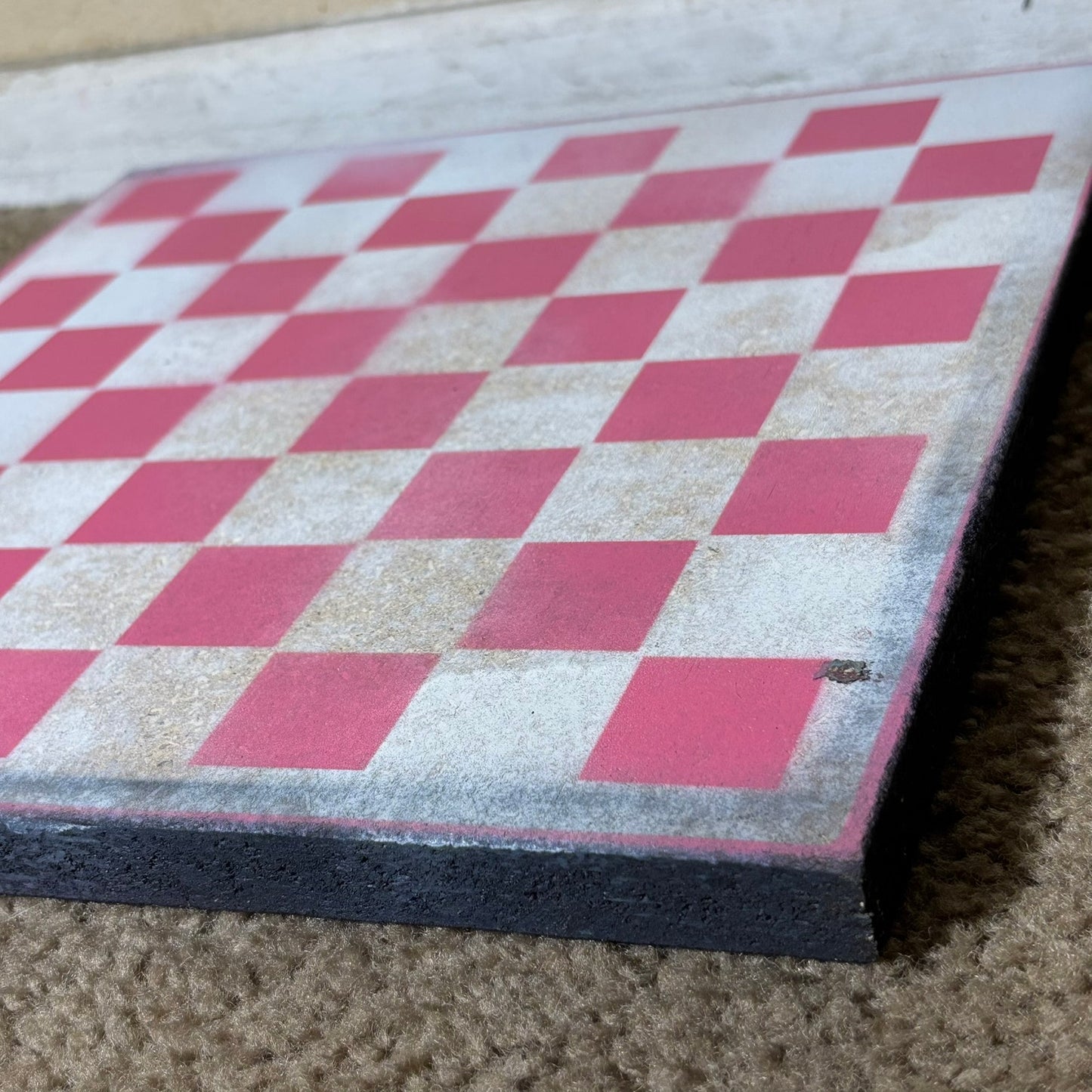 Pink & White - Painted Chess Board