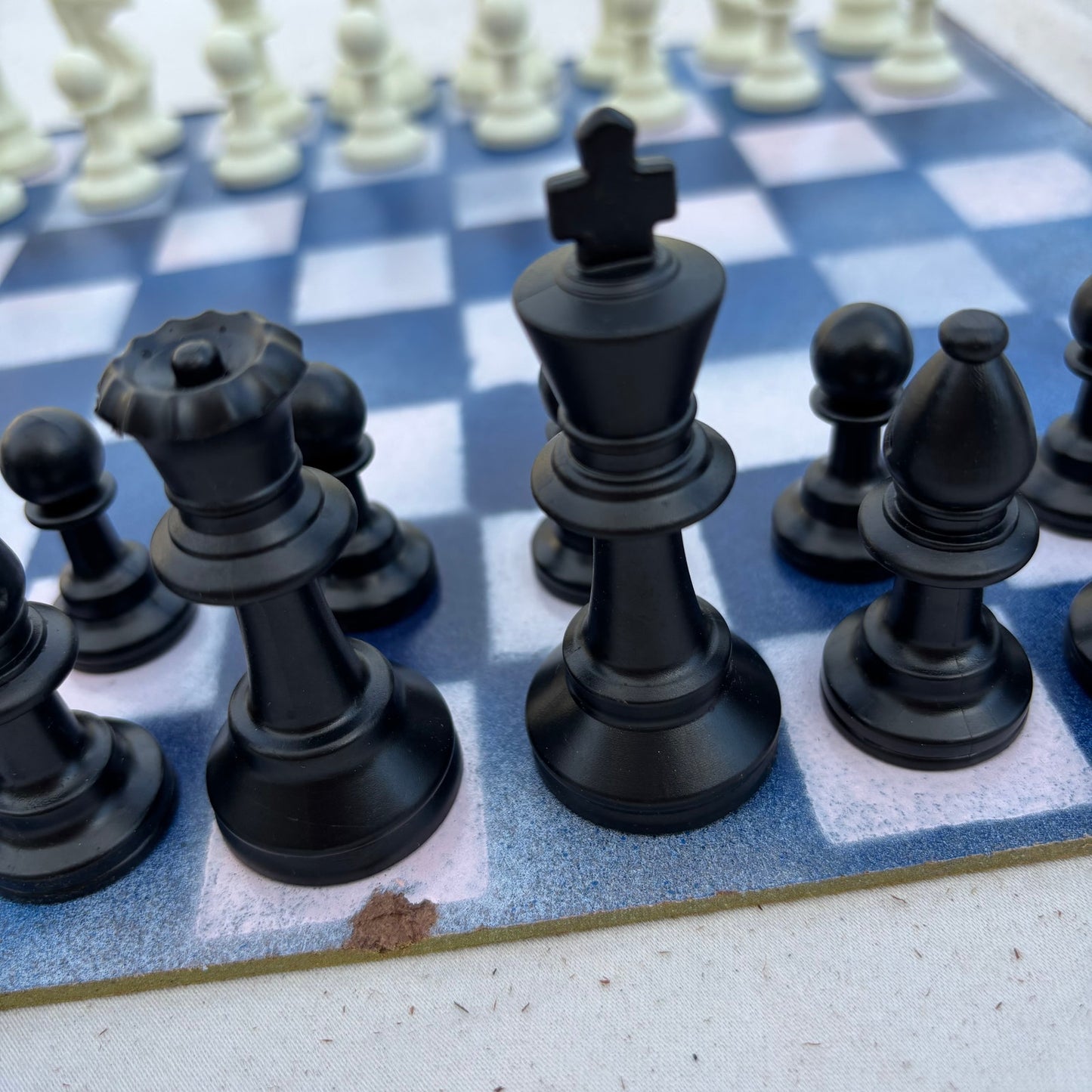 Blue & Pink - Painted Chess Set