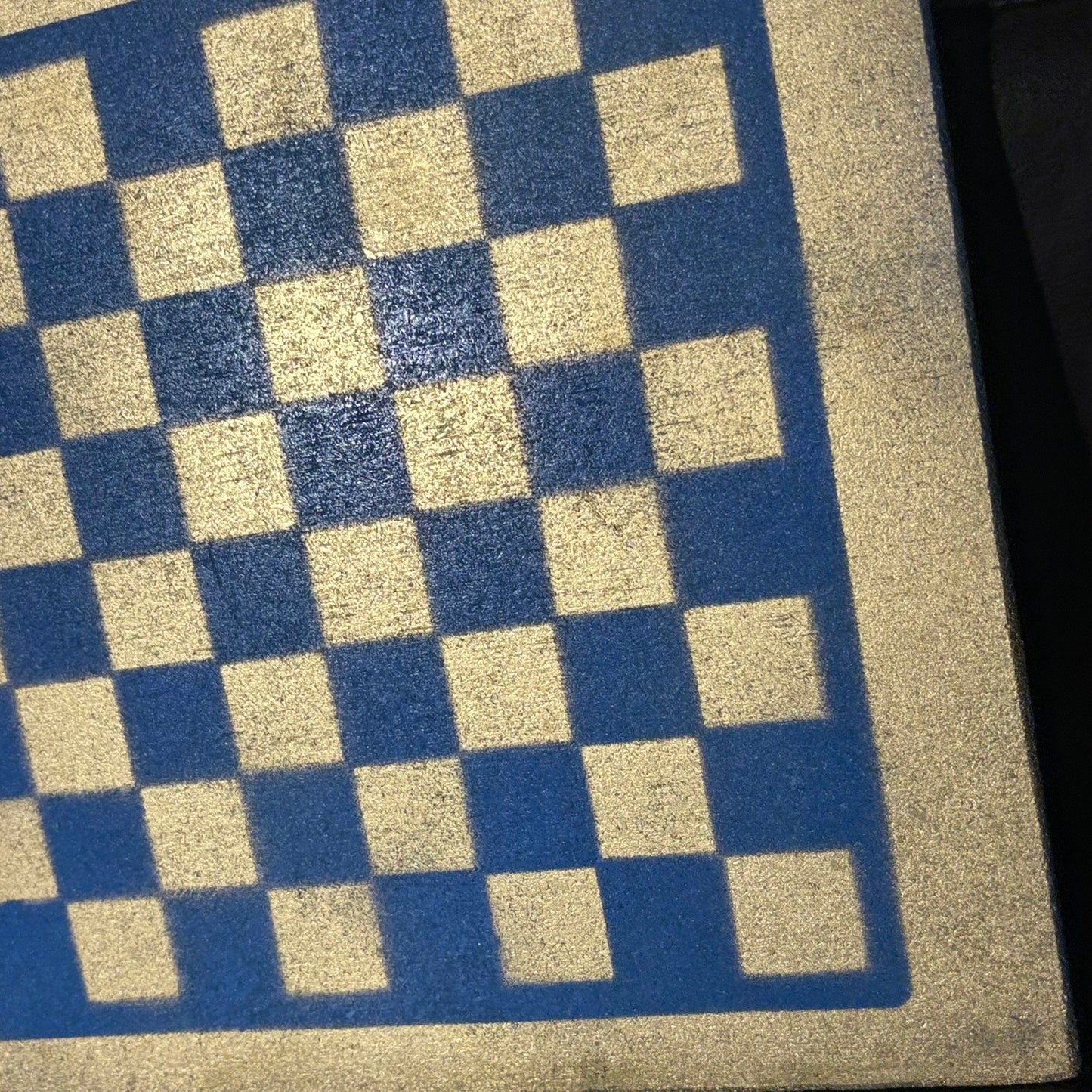 Blue Gold - Painted Chess Board