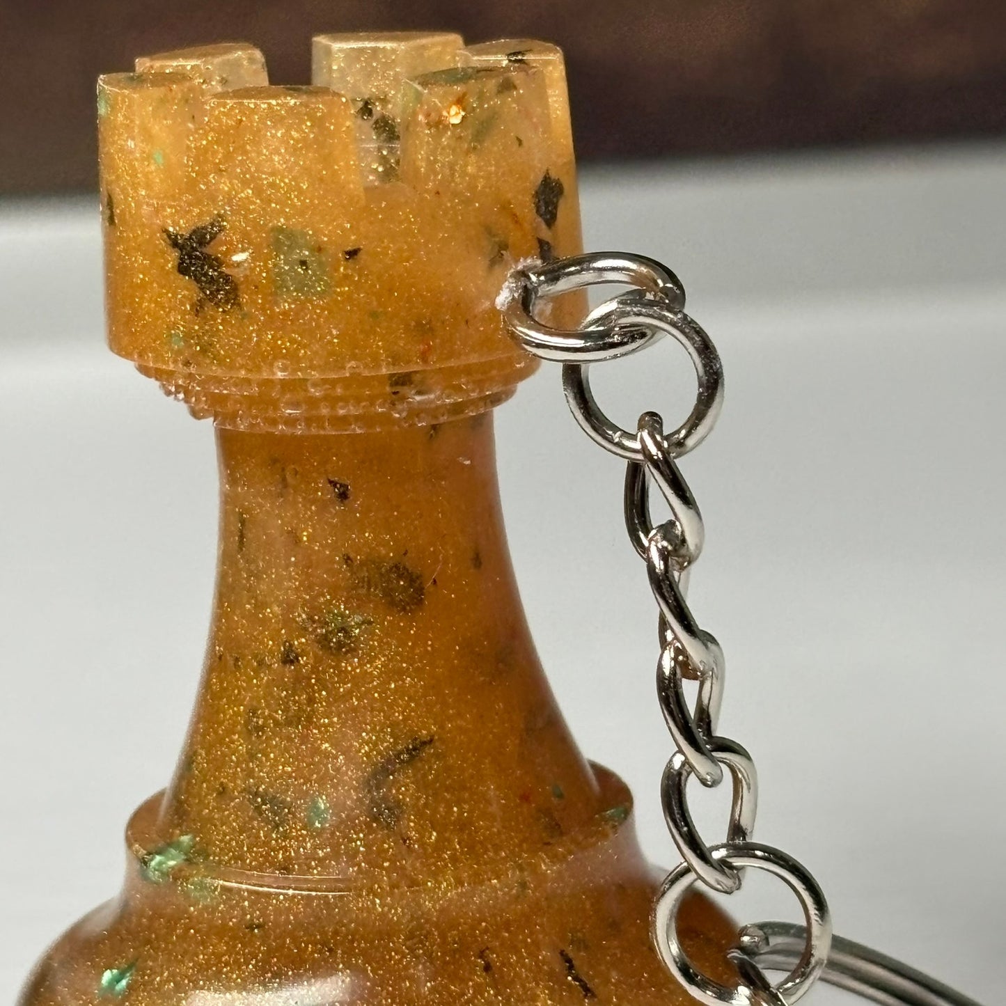 Spotted Cream Yellow Rook - Handmade Resin Keychain - Large Edition