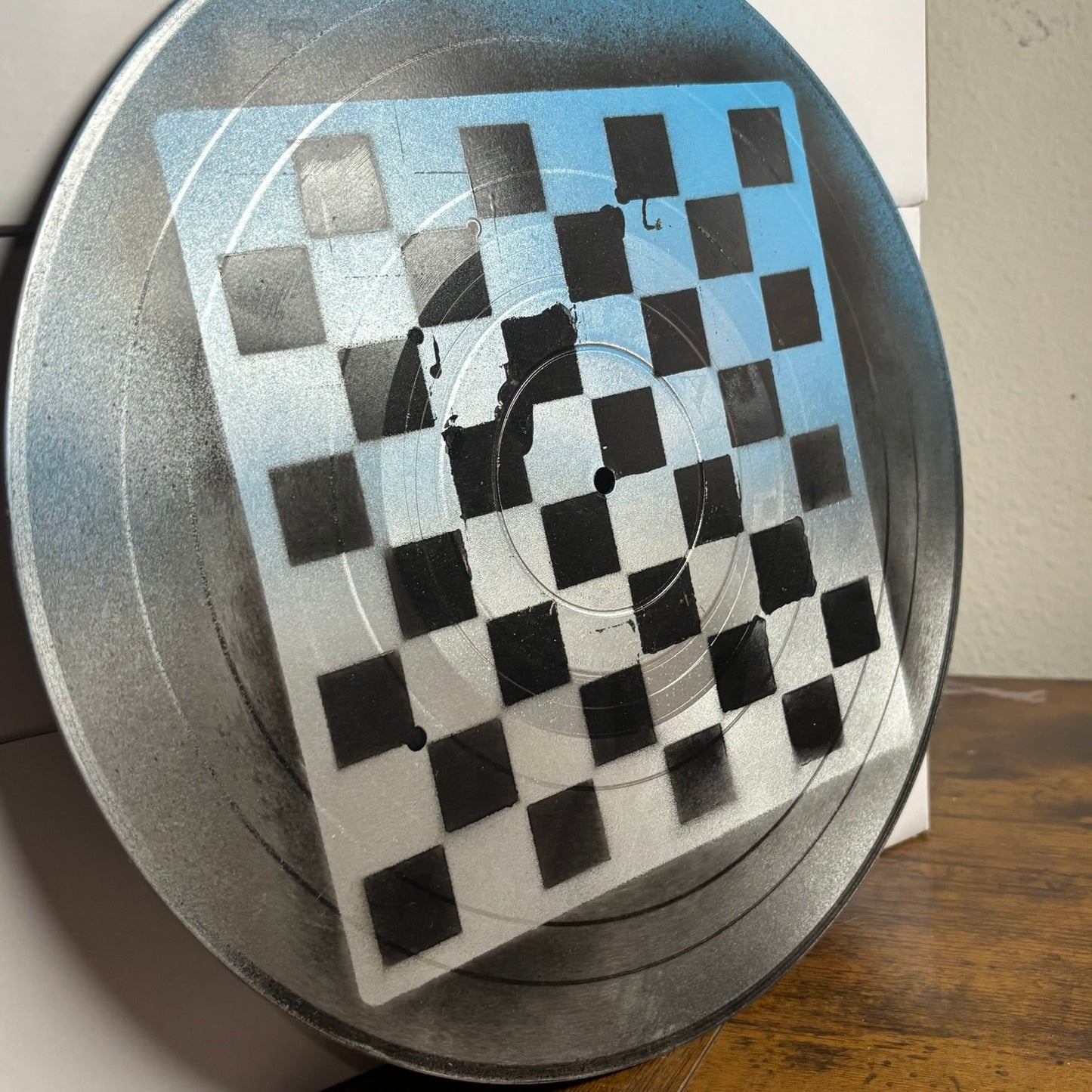 Blue & Black Chrome - Vinyl Chess Board