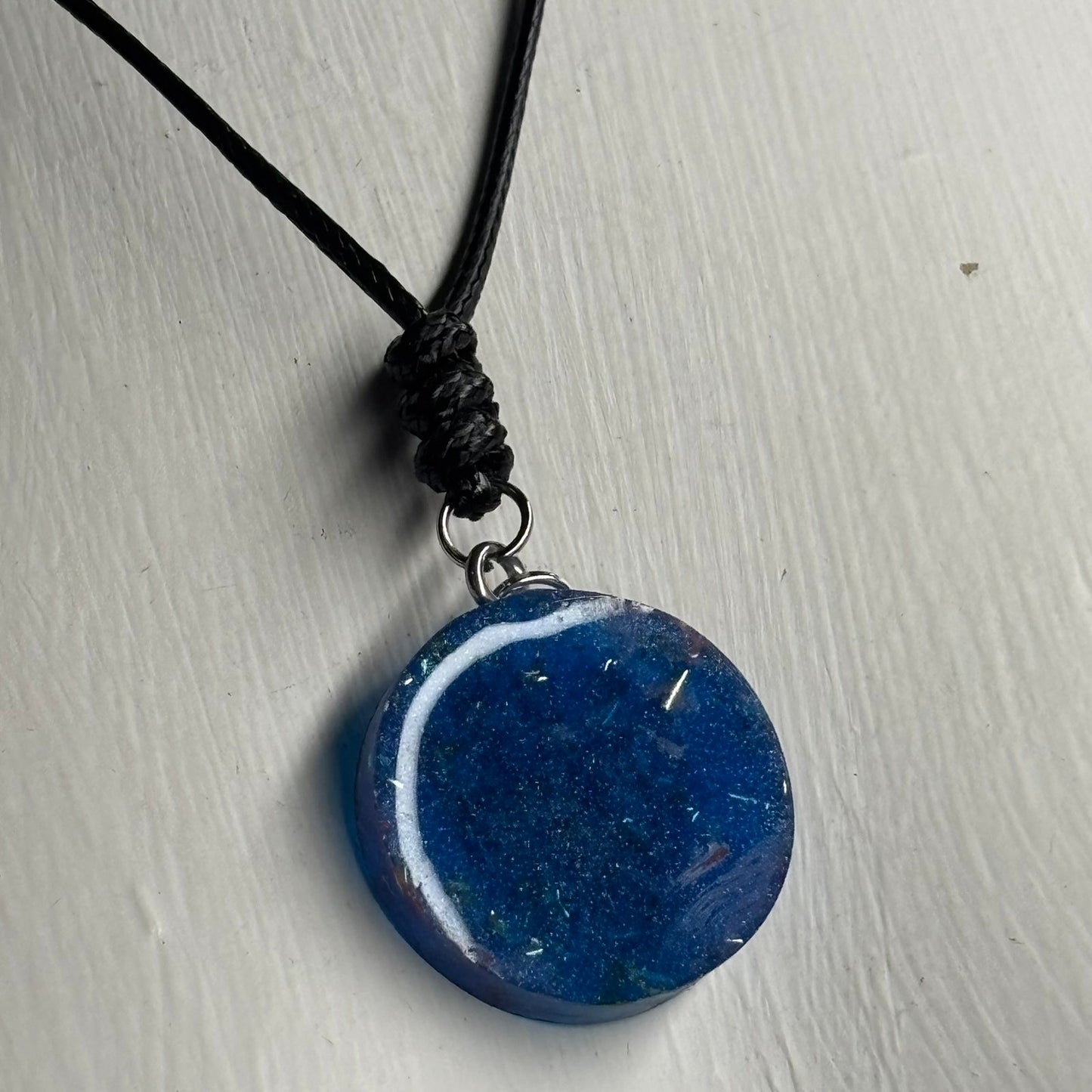 Blue & Red Queen - Handmade Resin Chess Necklace