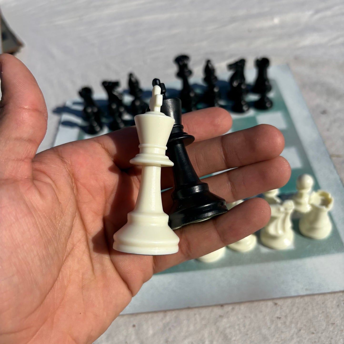 Simplistic Green - Painted Chess Set