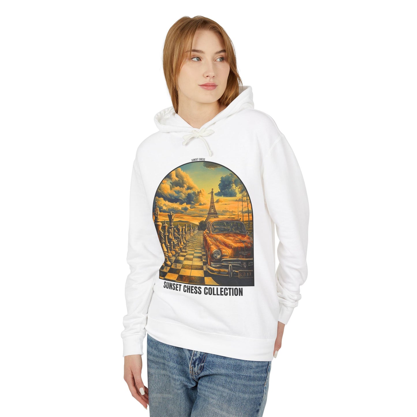 Hot Rod - White Chess Hoodie